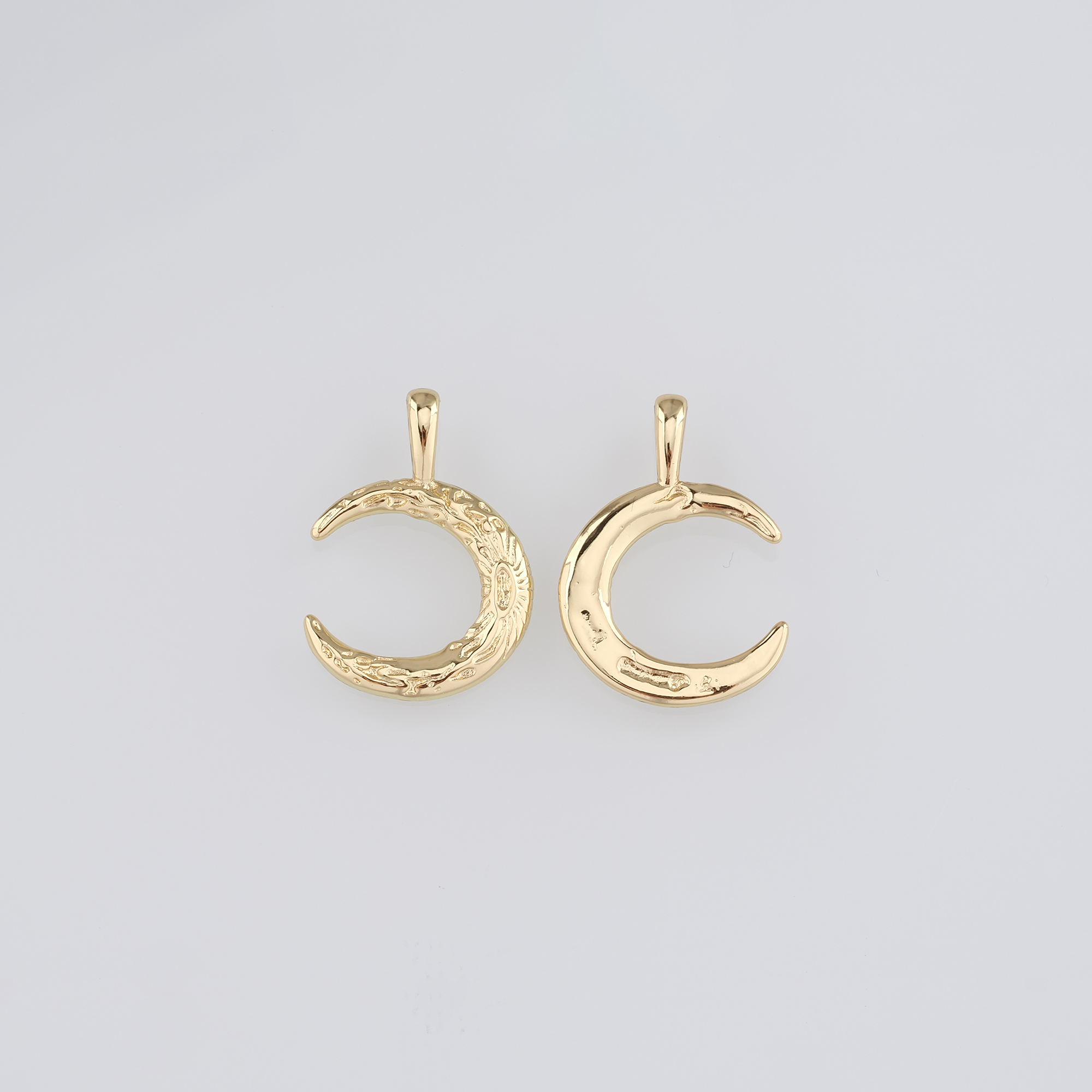 18K Gold Filled Moon Pendant,Celestial Charm Earrings Necklace for DIY Jewelry Making Supply