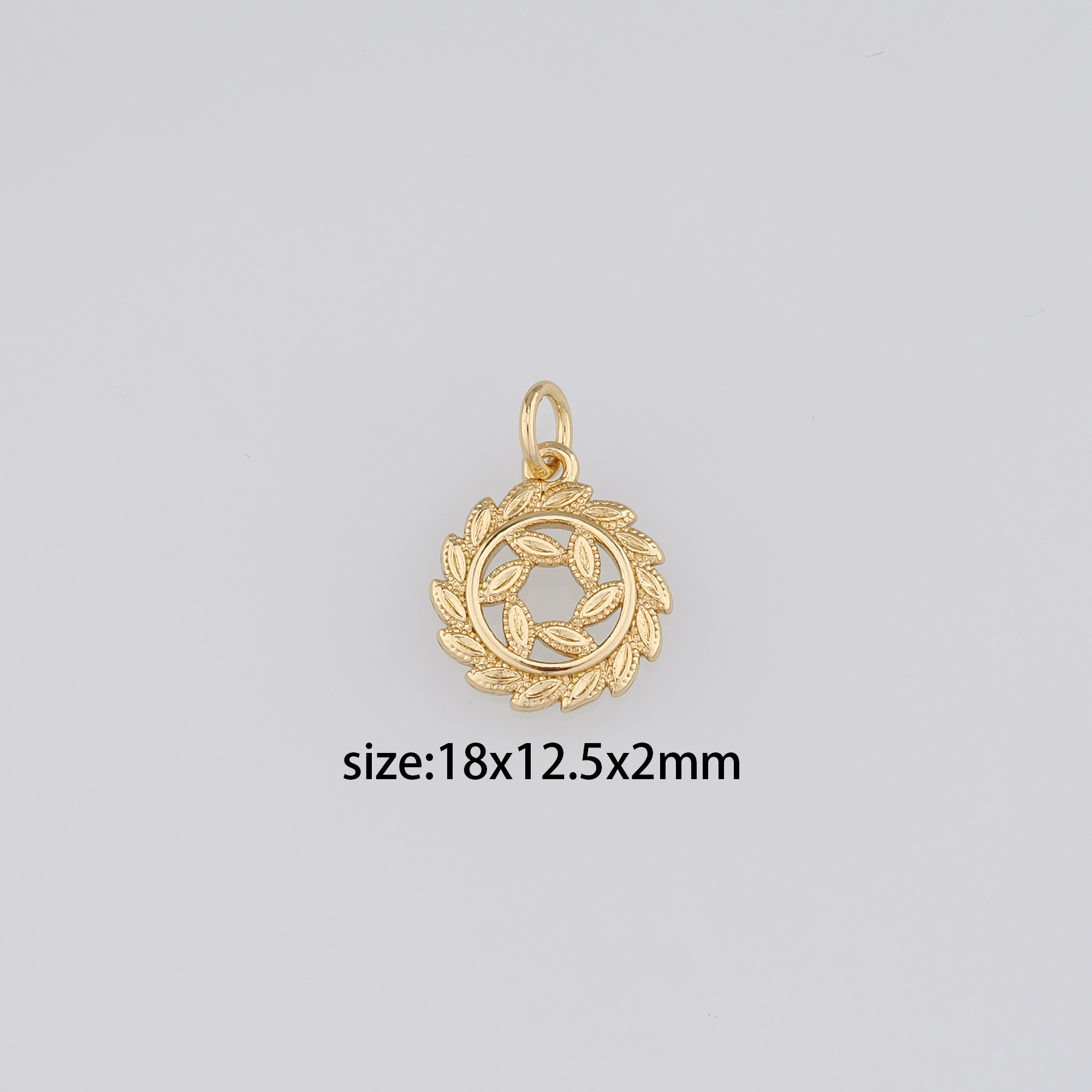 18K Gold Filled Leaf Pendant,Dainty Leaf Charm Earrings Necklace for DIY Jewelry Making Supply