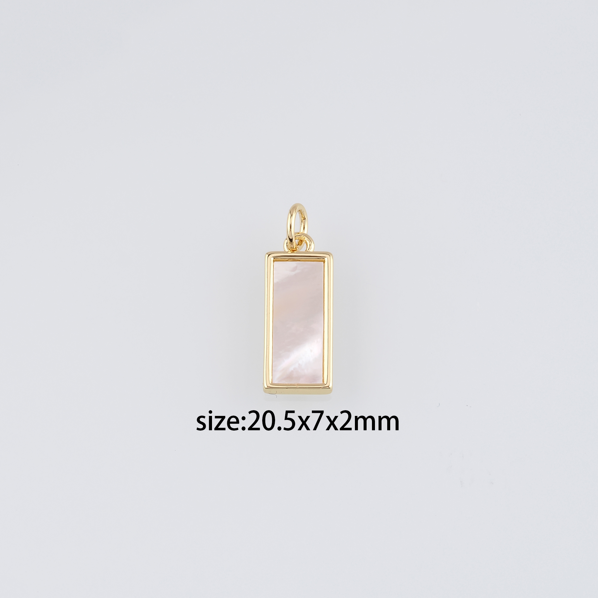 18K Gold Filled Rectangle Pendant,Dainty Rectangle Charm Earrings Necklace for DIY Jewelry Making Supply