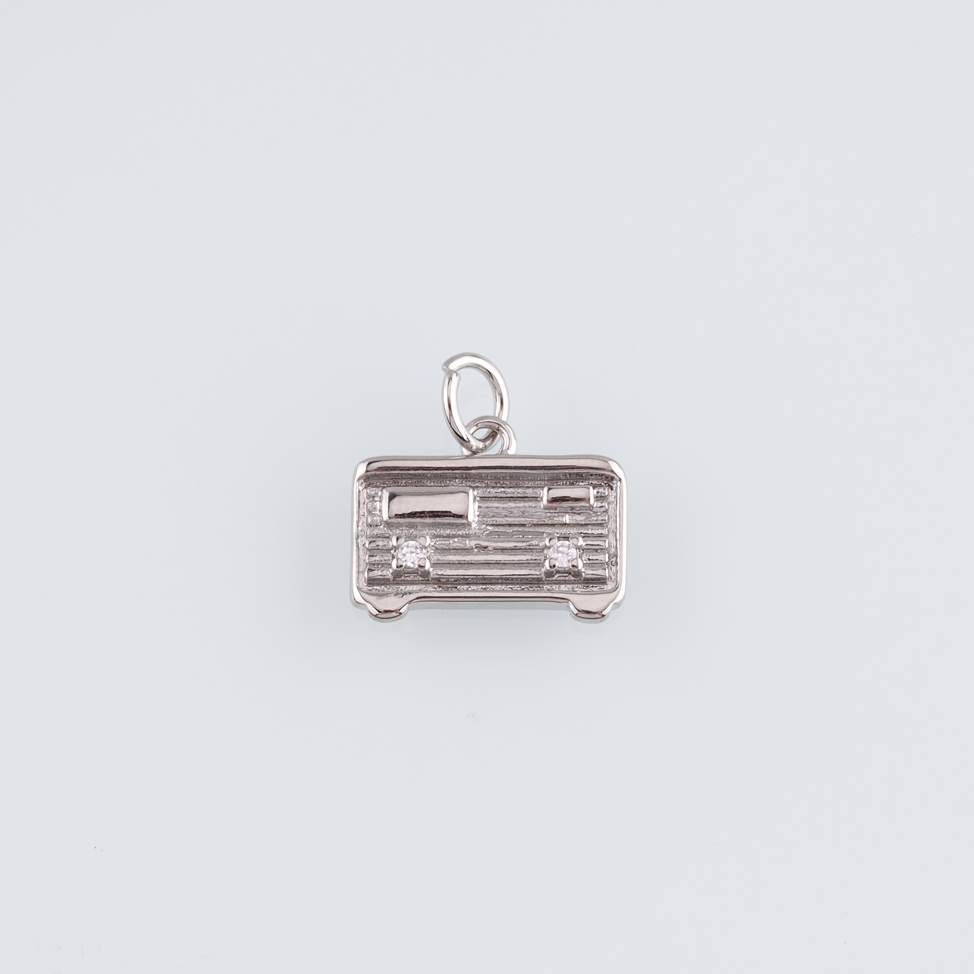 18K Gold Filled Radio Pendant,CZ Micro Pave Radio Charm Earrings Necklace for DIY Jewelry Making Supply