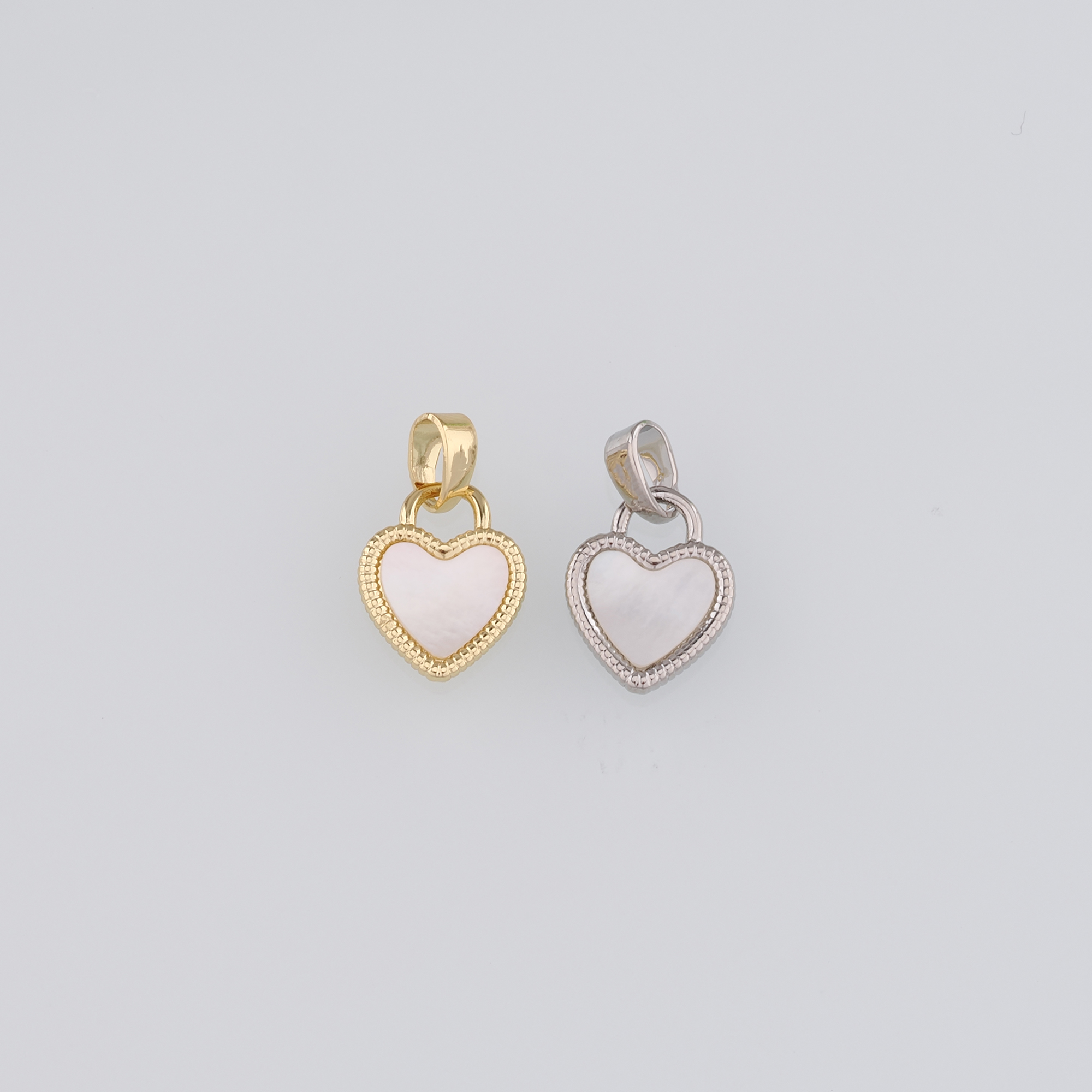 18K Gold Filled Heart Pendant,Dainty Heart Charm Earrings Necklace for DIY Jewelry Making Supply