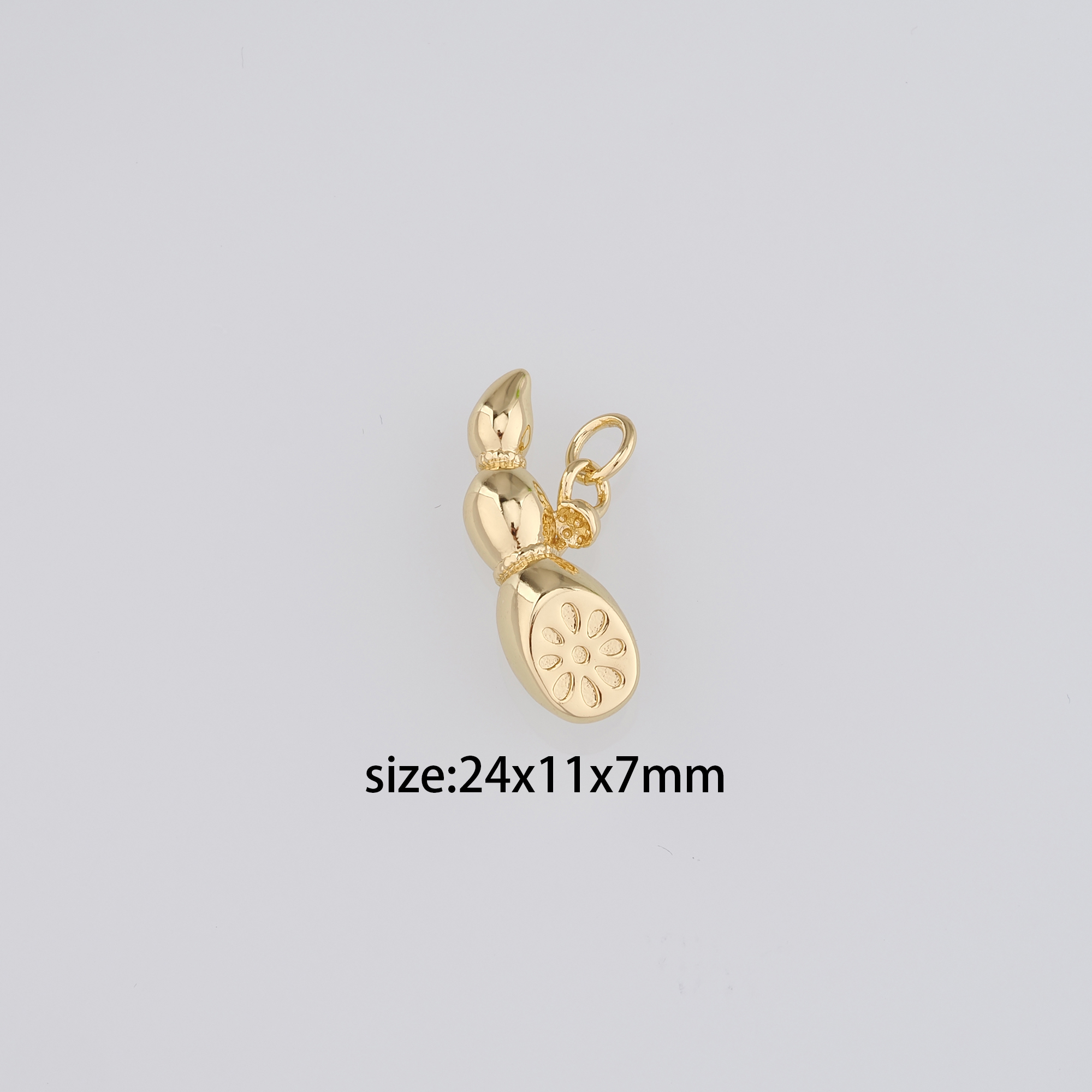 18K Gold Filled Lotus Root Pendant,Dainty Lotus Root Charm Earrings Necklace for DIY Jewelry Making Supply