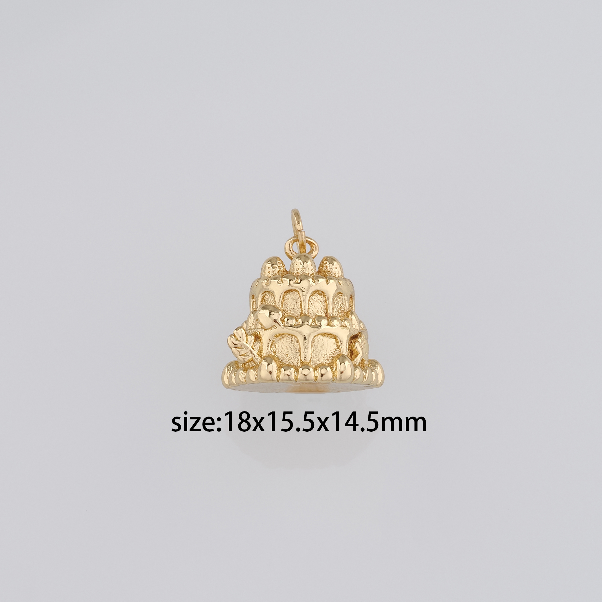 18K Gold Filled Cake Pendant,Strawberry Shortcake Charm Earrings Necklace for DIY Jewelry Making Supply