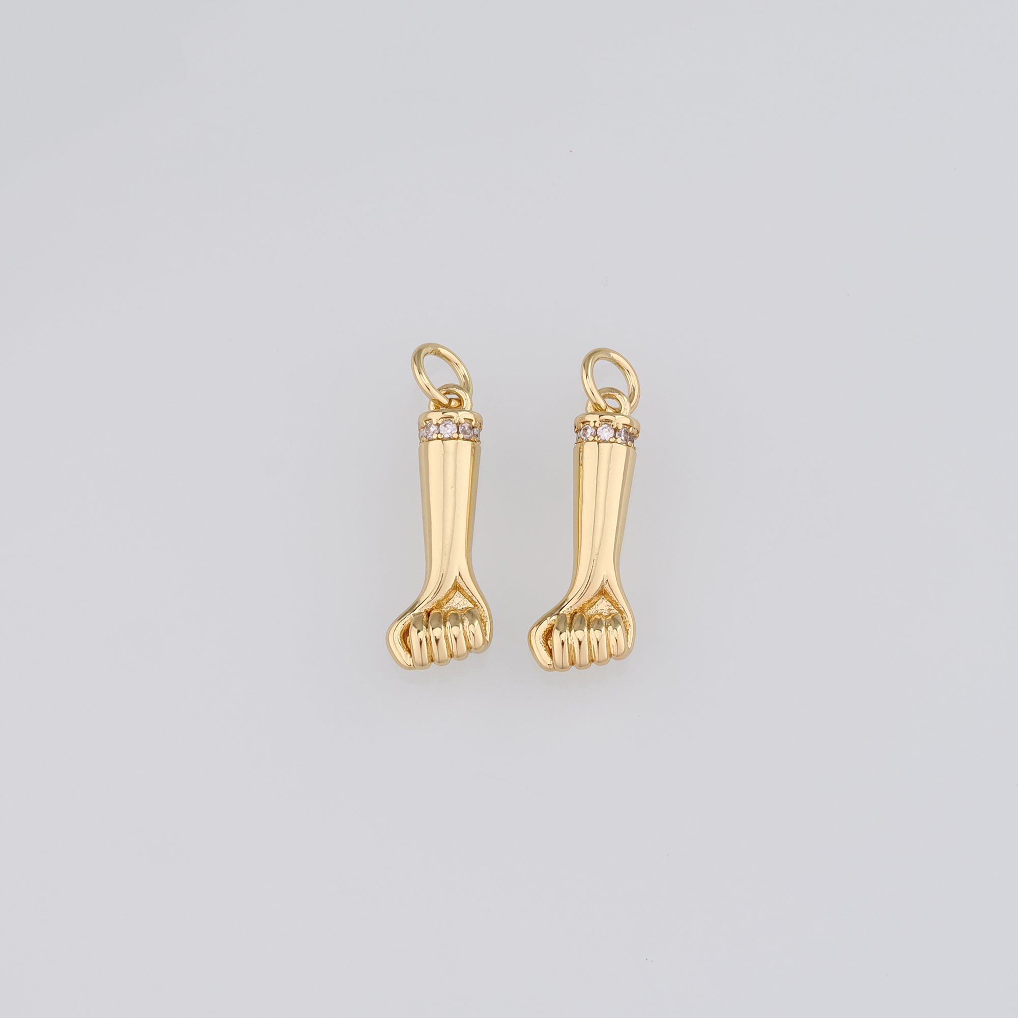 18K Gold Filled Hand Pendant,Dainty Fist Charm Earrings Necklace for DIY Jewelry Making Supply