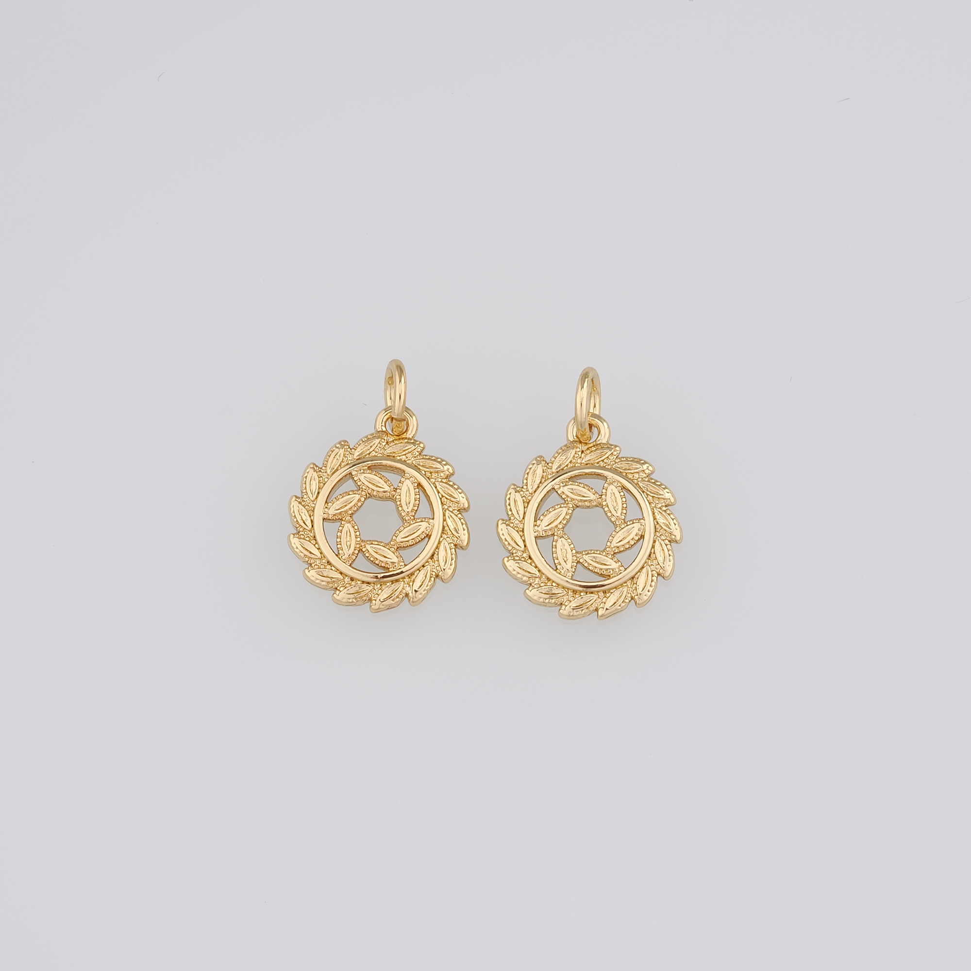 18K Gold Filled Leaf Pendant,Dainty Leaf Charm Earrings Necklace for DIY Jewelry Making Supply