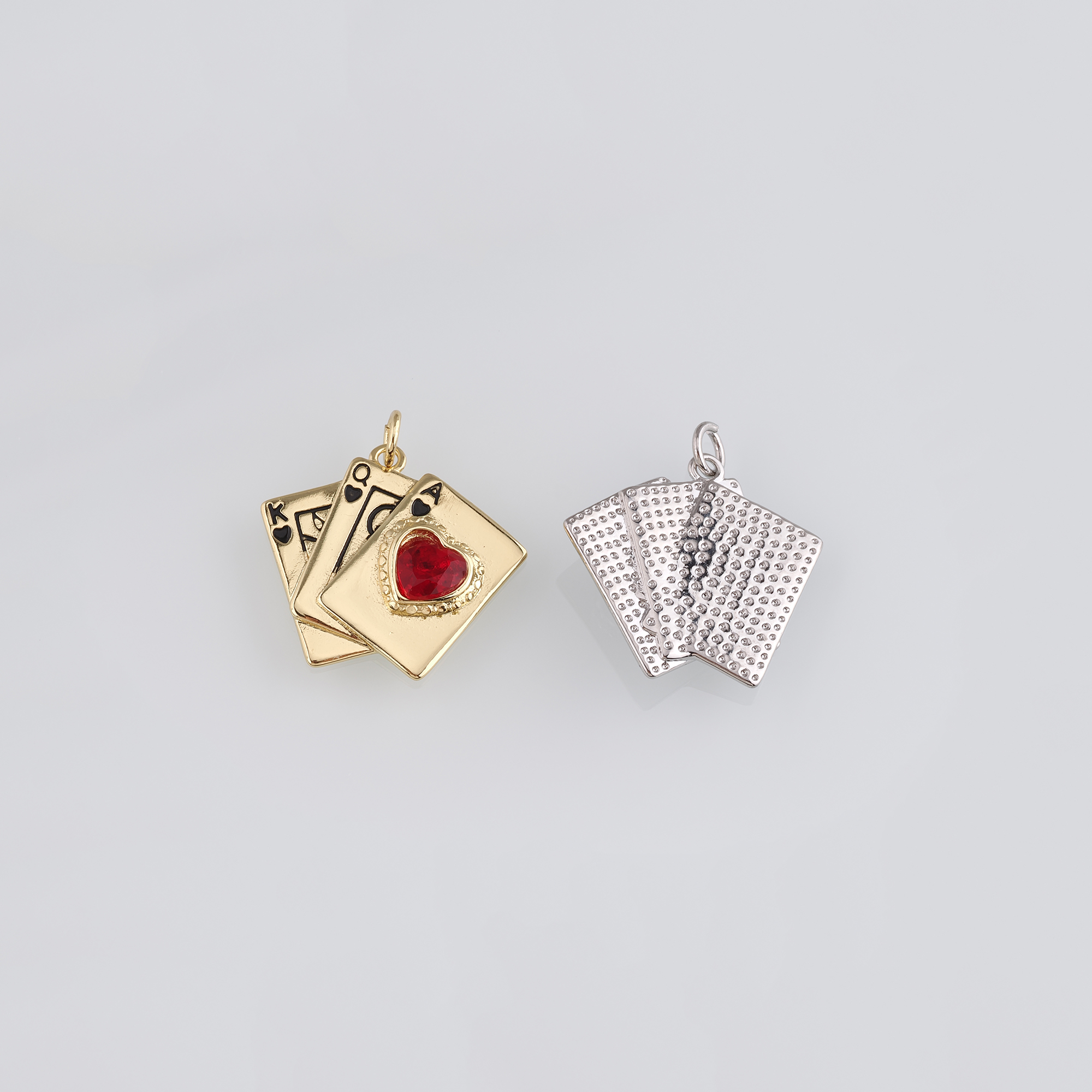 18K Gold Filled Poker Pendant,Playing Card Charm Earrings Necklace for DIY Jewelry Making Supply