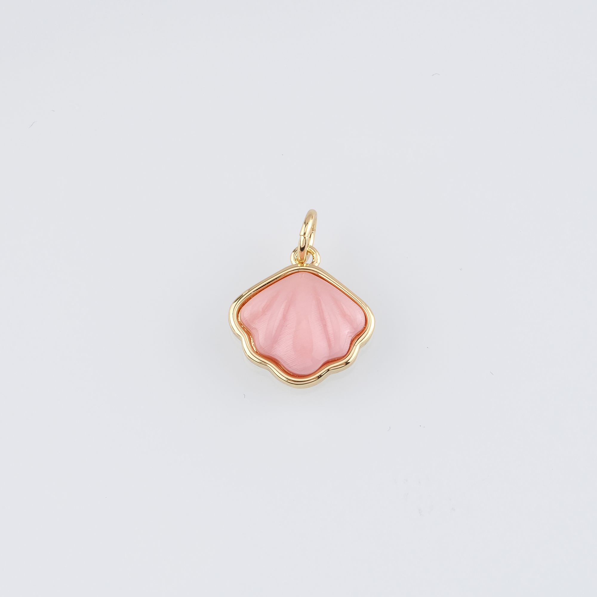 18K Gold Filled Scallop Pendant,Ocean Scallop Charm Earrings Necklace for DIY Jewelry Making Supply