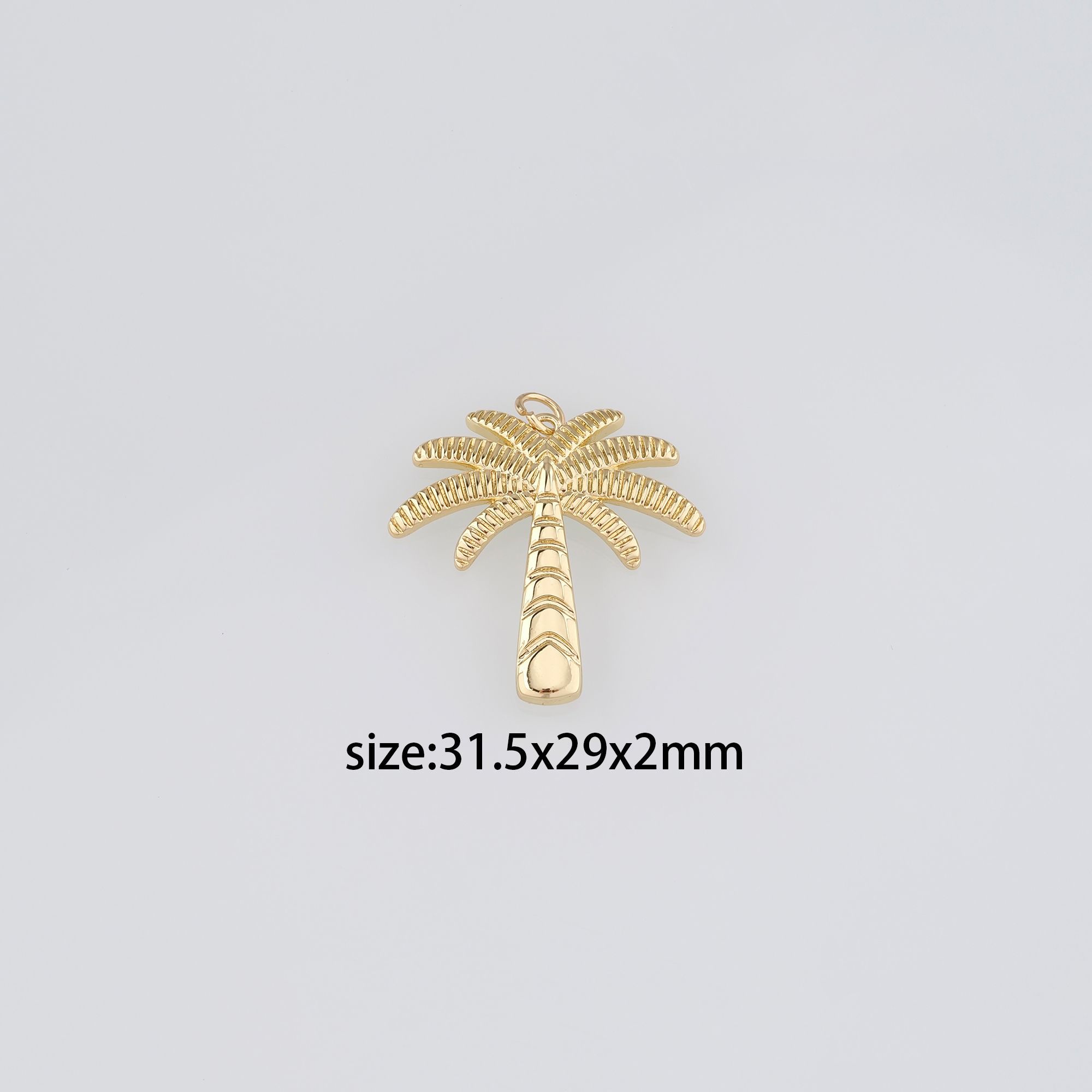 18K Gold Filled Coconut Tree Pendant,Dainty Palm Tree Charm Earrings Necklace for DIY Jewelry Making Supply