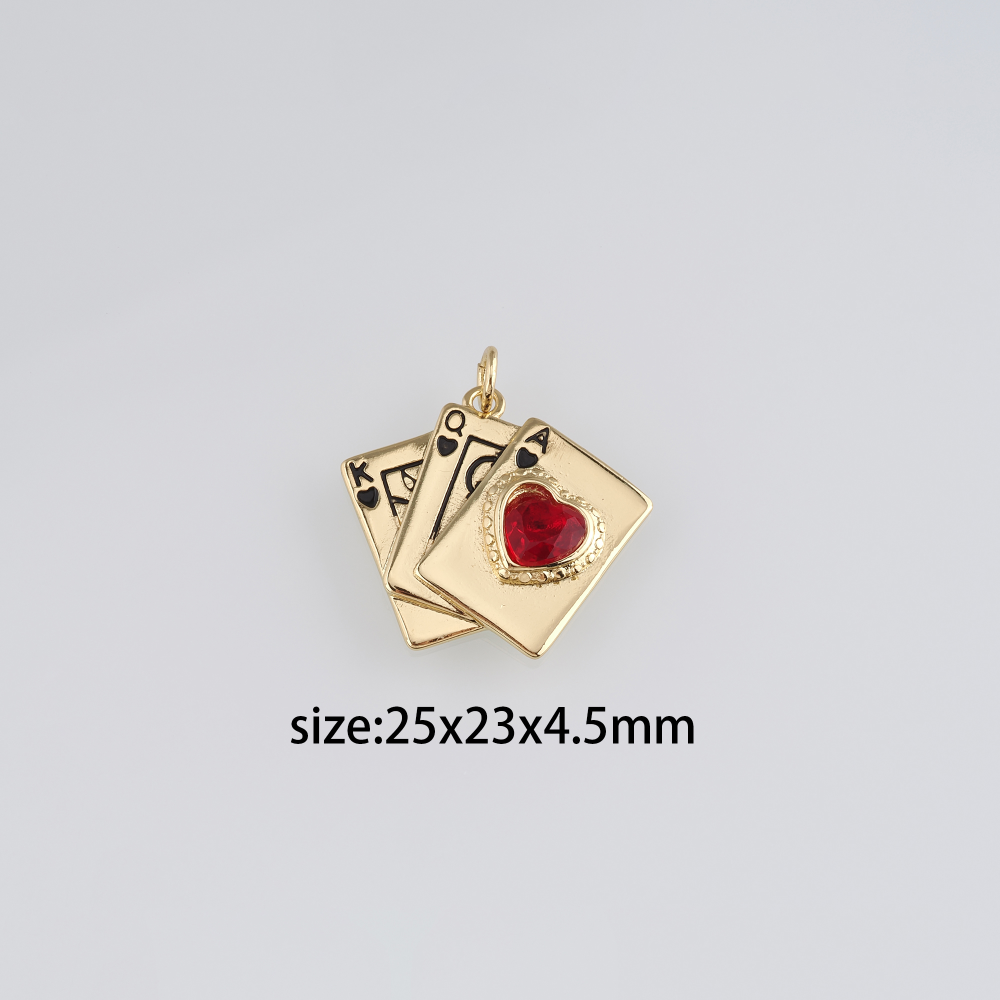 18K Gold Filled Poker Pendant,Playing Card Charm Earrings Necklace for DIY Jewelry Making Supply