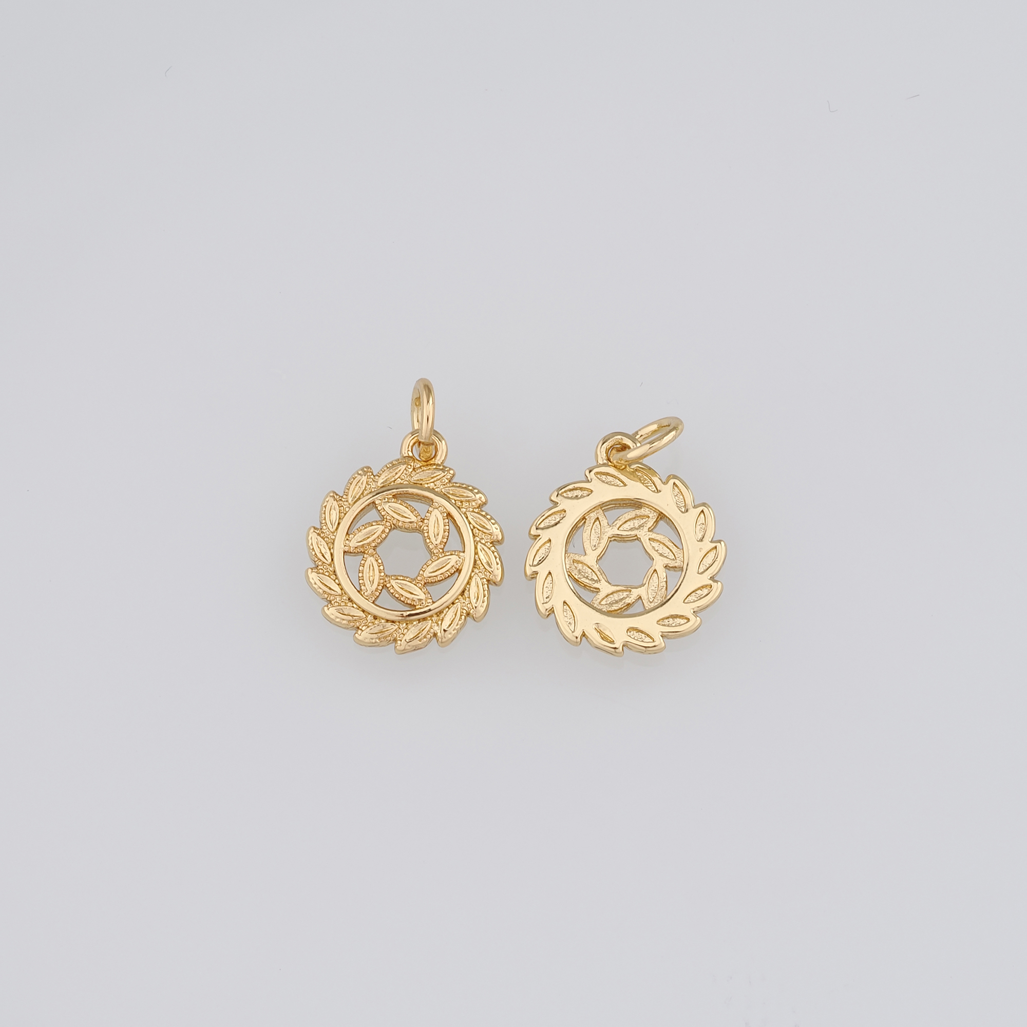 18K Gold Filled Leaf Pendant,Dainty Leaf Charm Earrings Necklace for DIY Jewelry Making Supply