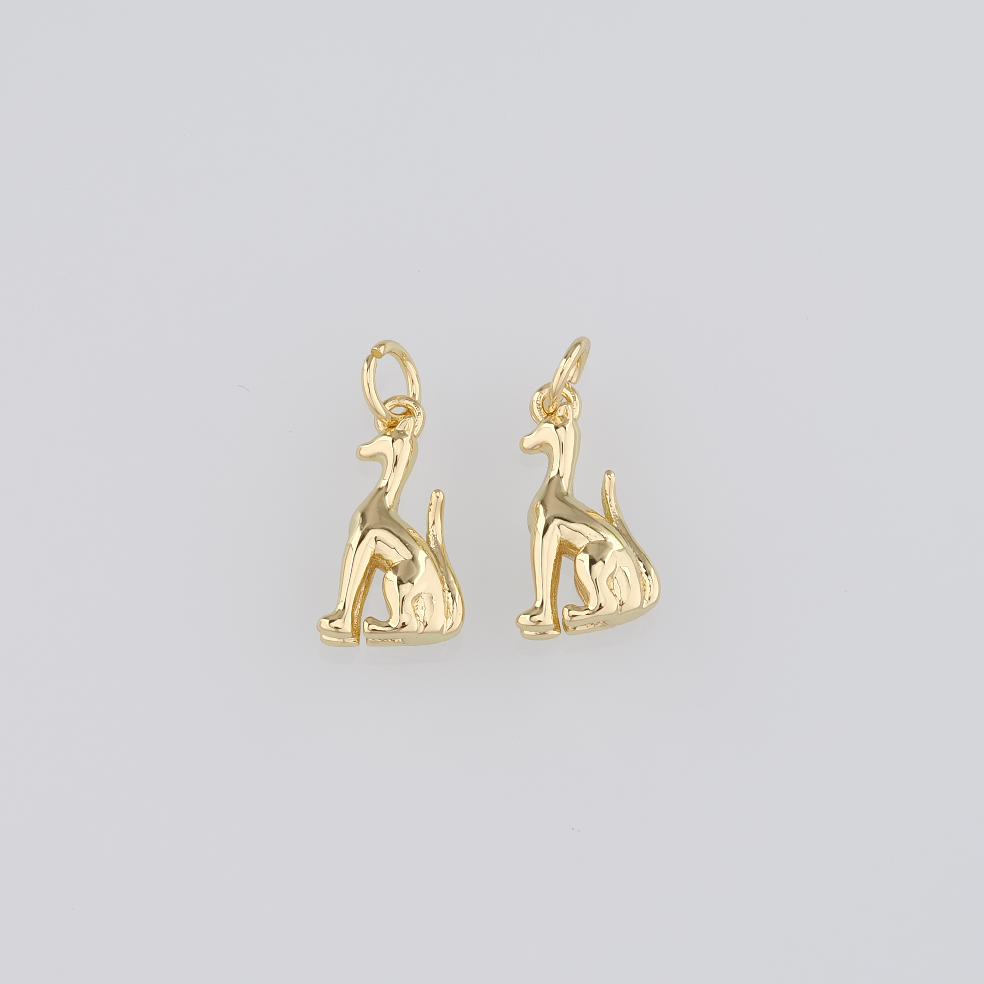 18K Gold Filled Dog Pendant,Dainty Dog Chamr Earrings Necklace for DIY Jewelry Making Supply