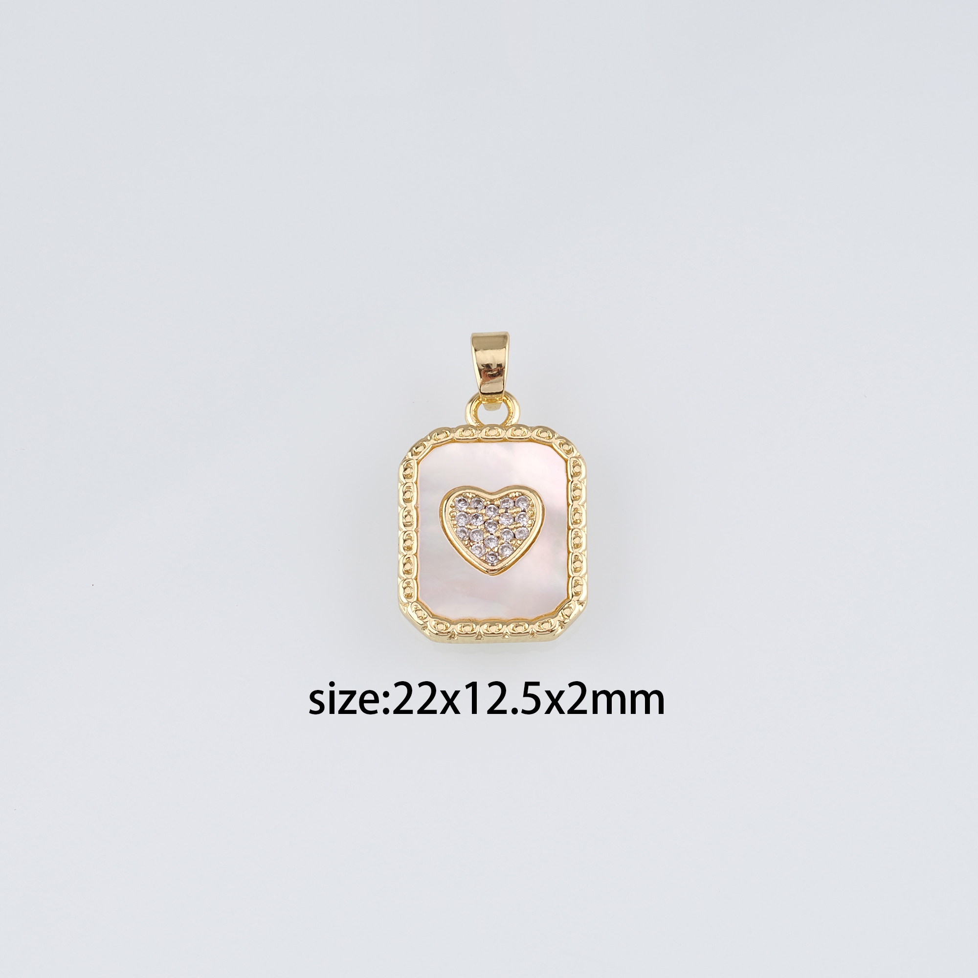 18K Gold Filled Heart Pendant,CZ Micro Pave Heart Charm Earrings Necklace for DIY Jewelry Making Supply