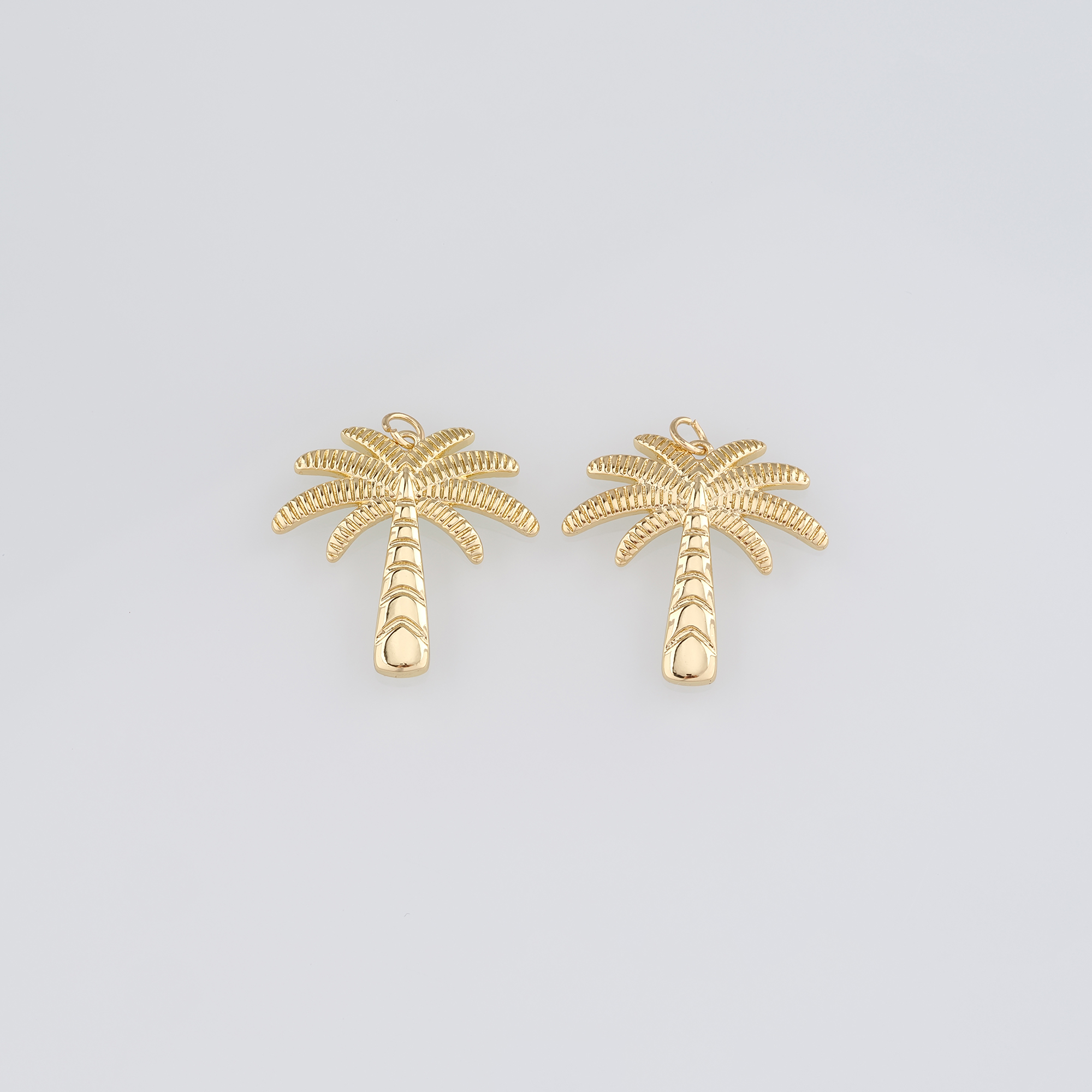 18K Gold Filled Coconut Tree Pendant,Dainty Palm Tree Charm Earrings Necklace for DIY Jewelry Making Supply
