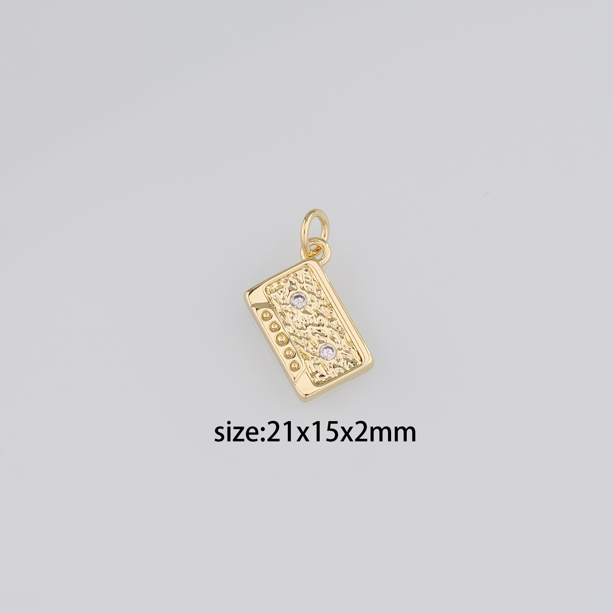 18K Gold Filled Tape Pendant,Dainty Cassette Tape Charm Earrings Necklace for DIY Jewelry Making Supply