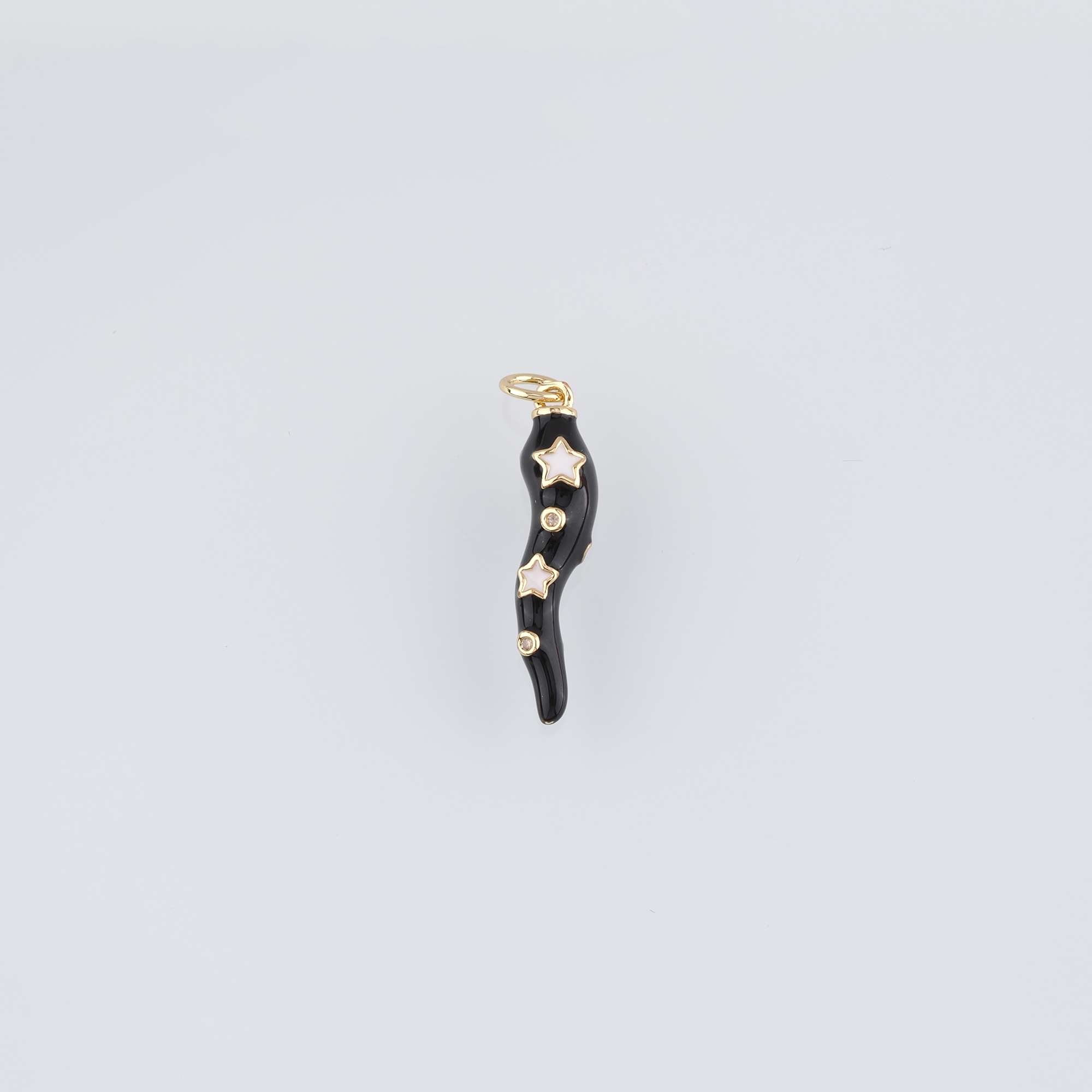 18K Gold Filled Horn Pendant,Enamel Horn Charm Earrings Necklace for DIY Jewelry Making Supply