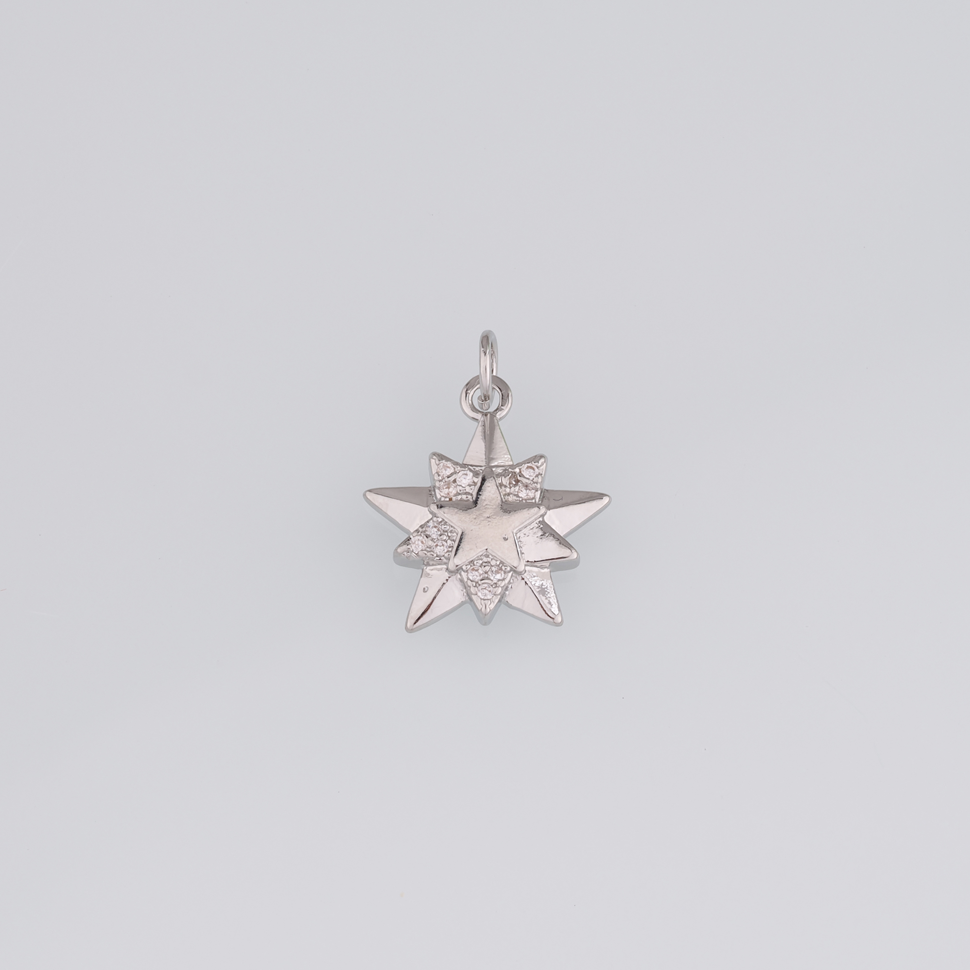 18K Gold Filled Star Pendant,Celestial Charm,CZ Micro Pave Star Earrings Necklace for DIY Jewelry Making Supply