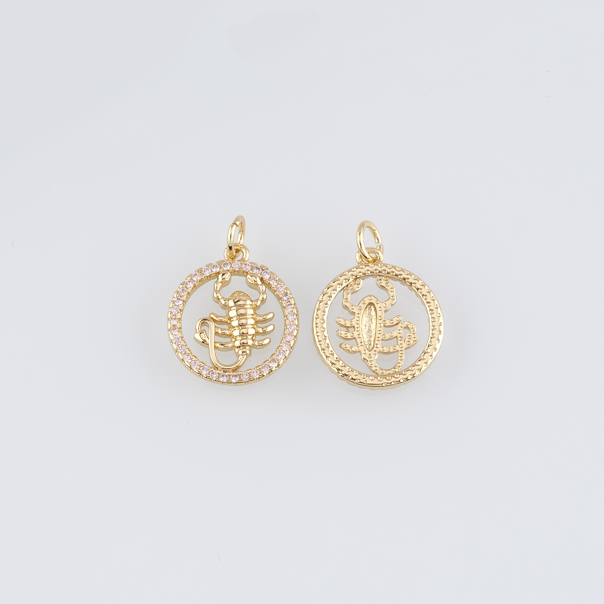 18K Gold Filled Scorpion Pendant,Dainty Scorpio Charm Earrings Necklace for DIY Jewelry Making Supply