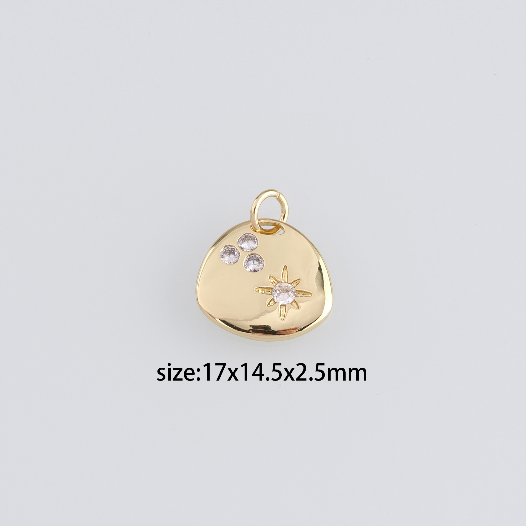 18K Gold Filled North Star Pendant,Celestial Charm Earrings Necklace for DIY Jewelry Making Supply