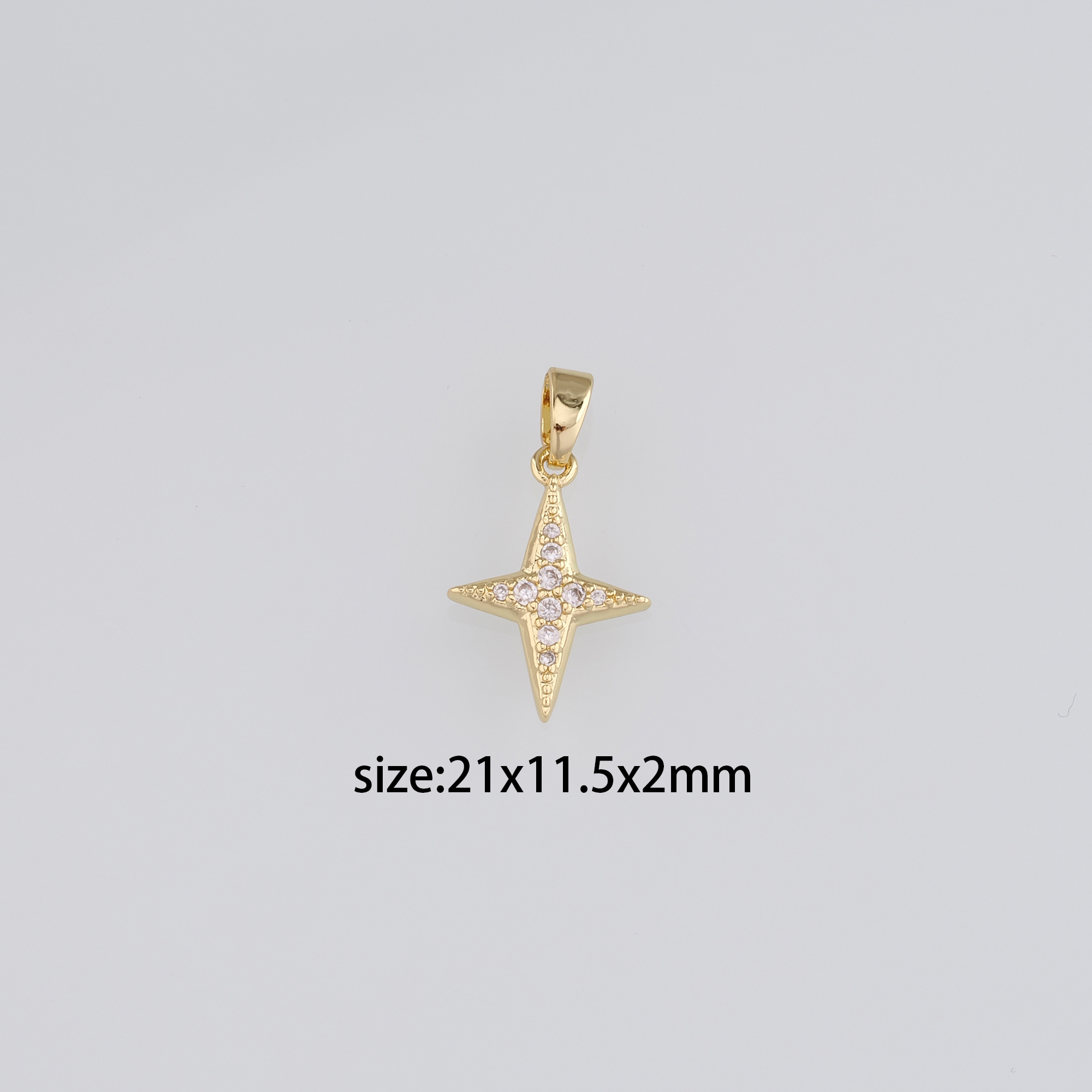 18K Gold Filled Star Pendant,Celestial Charm,CZ Micro Pave Star Earrings Necklace for DIY Jewelry Making Supply