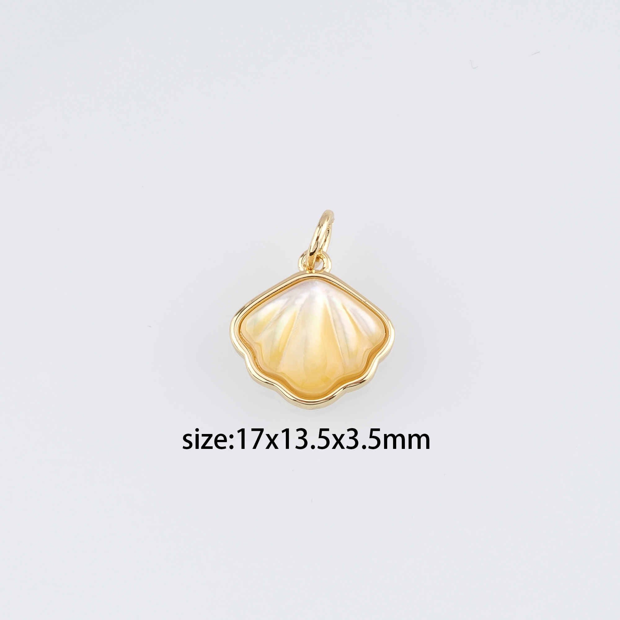 18K Gold Filled Scallop Pendant,Ocean Scallop Charm Earrings Necklace for DIY Jewelry Making Supply