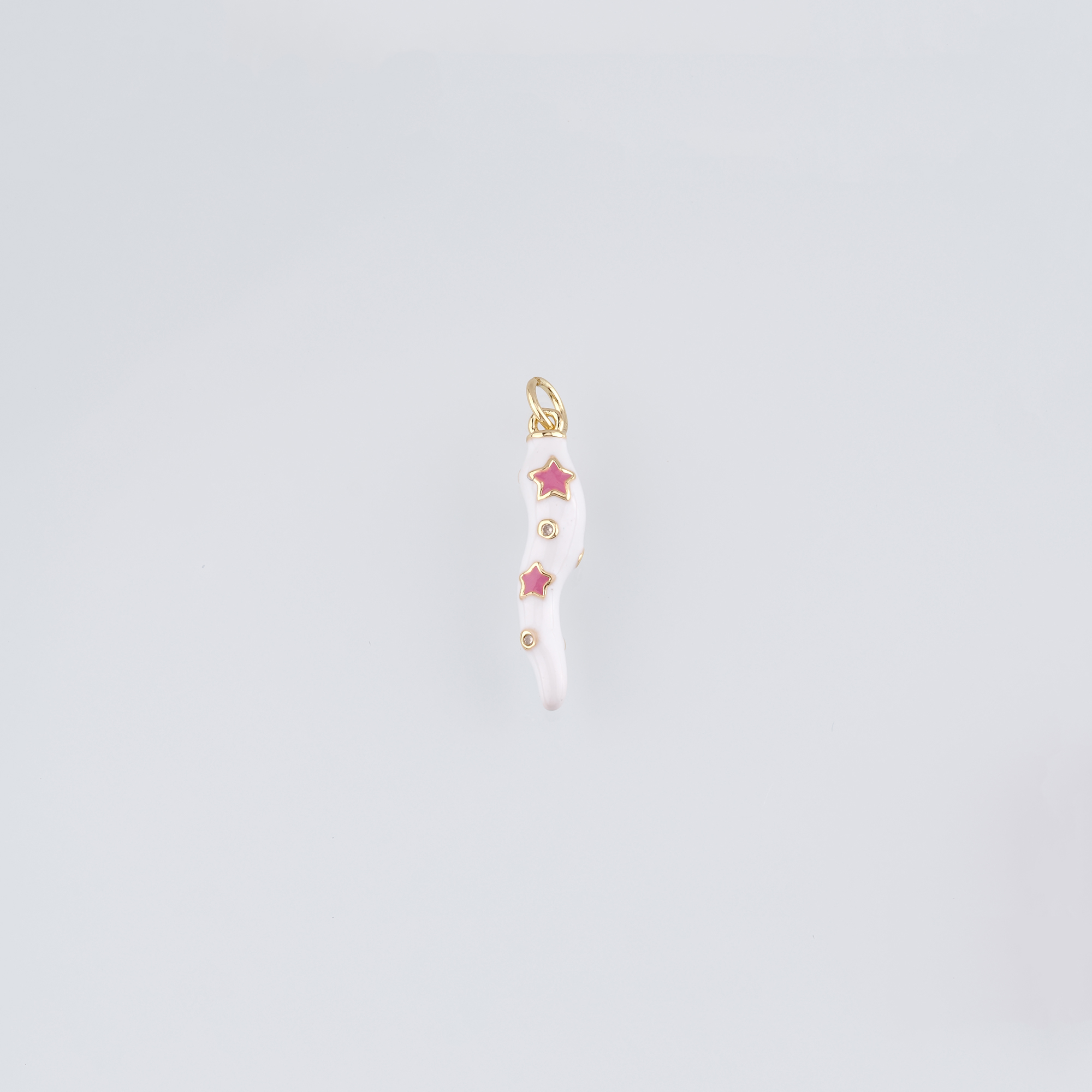 18K Gold Filled Horn Pendant,Enamel Horn Charm Earrings Necklace for DIY Jewelry Making Supply