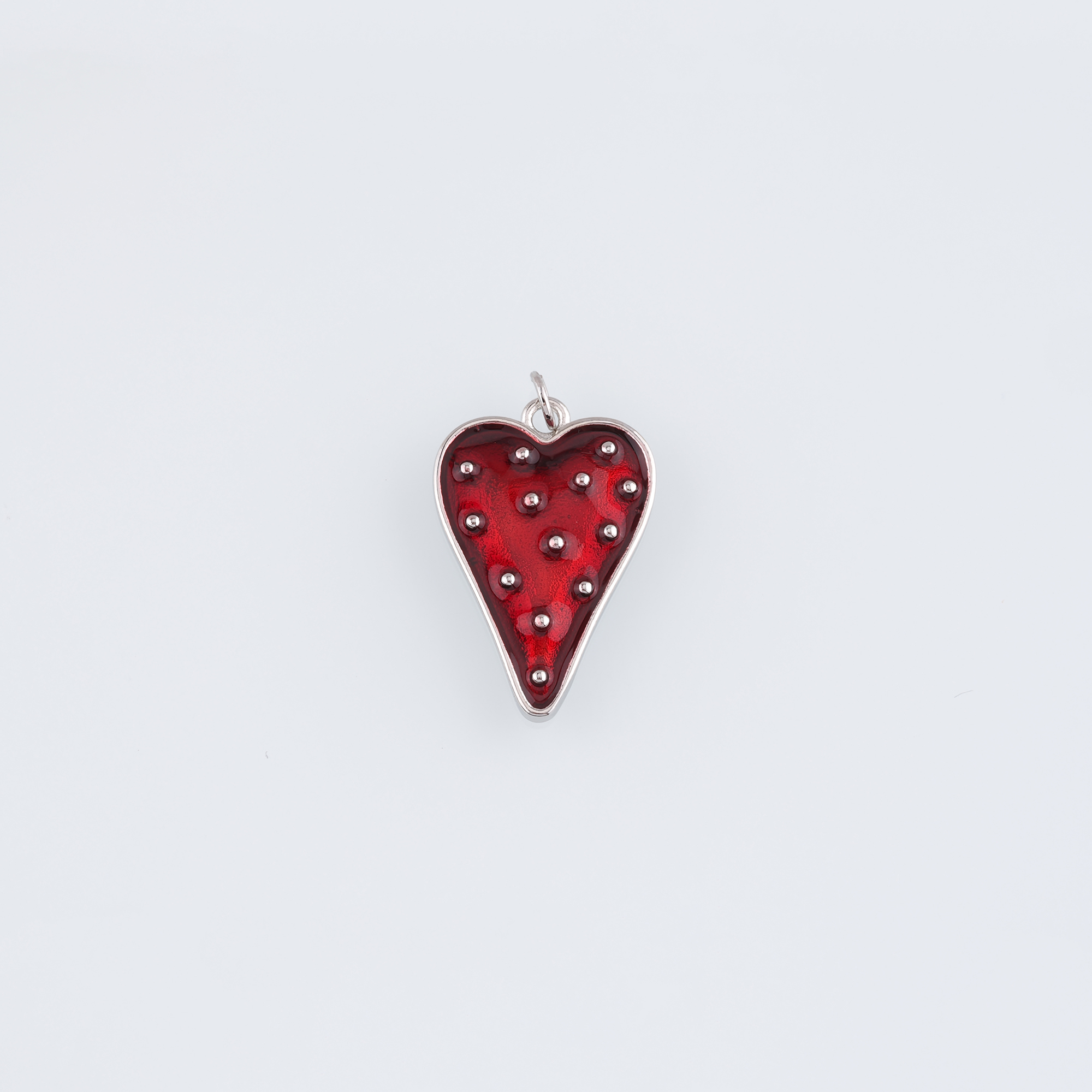 18K Gold Filled Heart Pendant,Enamel Heart Charm Earrings Necklace for DIY Jewelry Making Supply