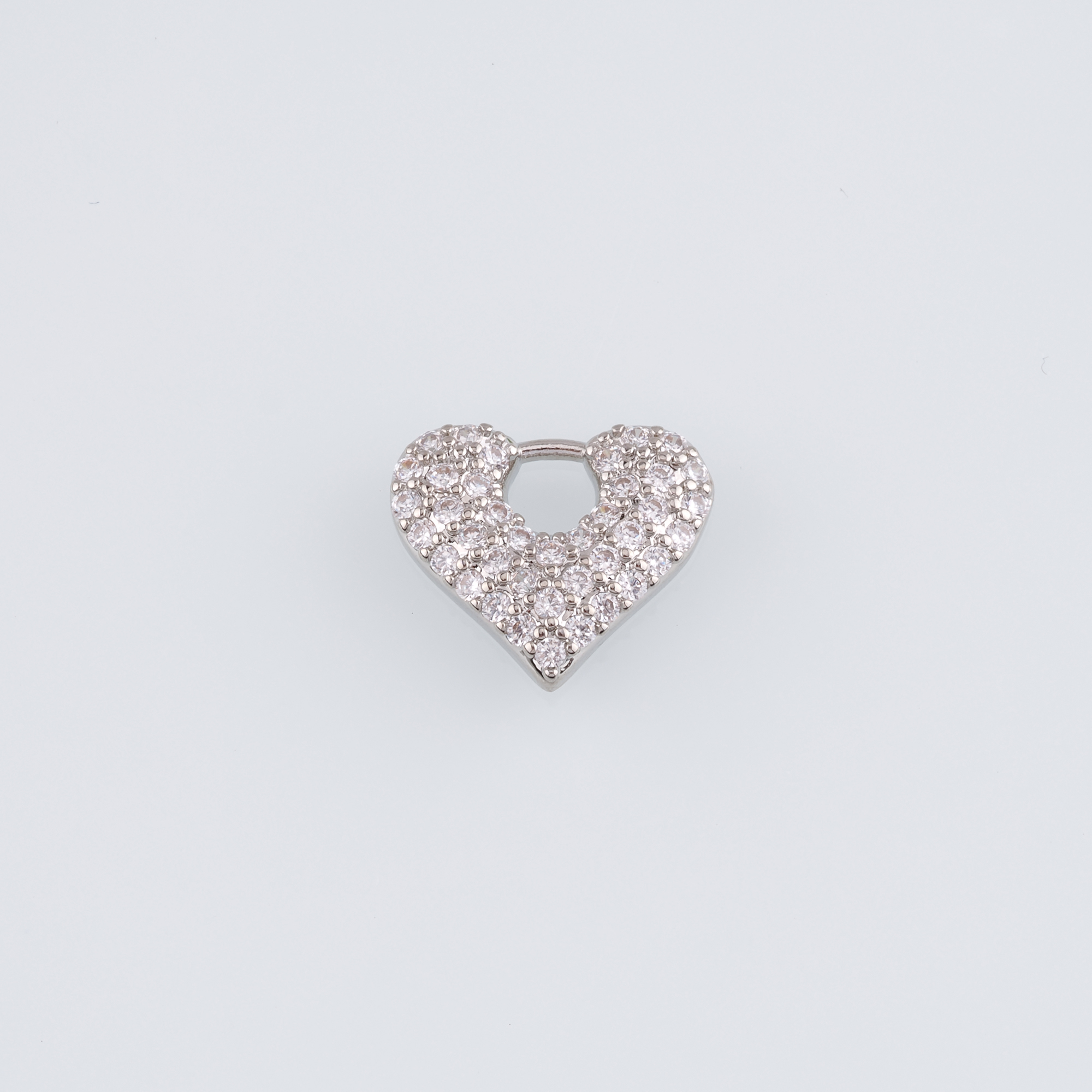 18K Gold Filled Heart Pendant,CZ Micro Pave Heart Charm Earrings Necklace for DIY Jewelry Making Supply