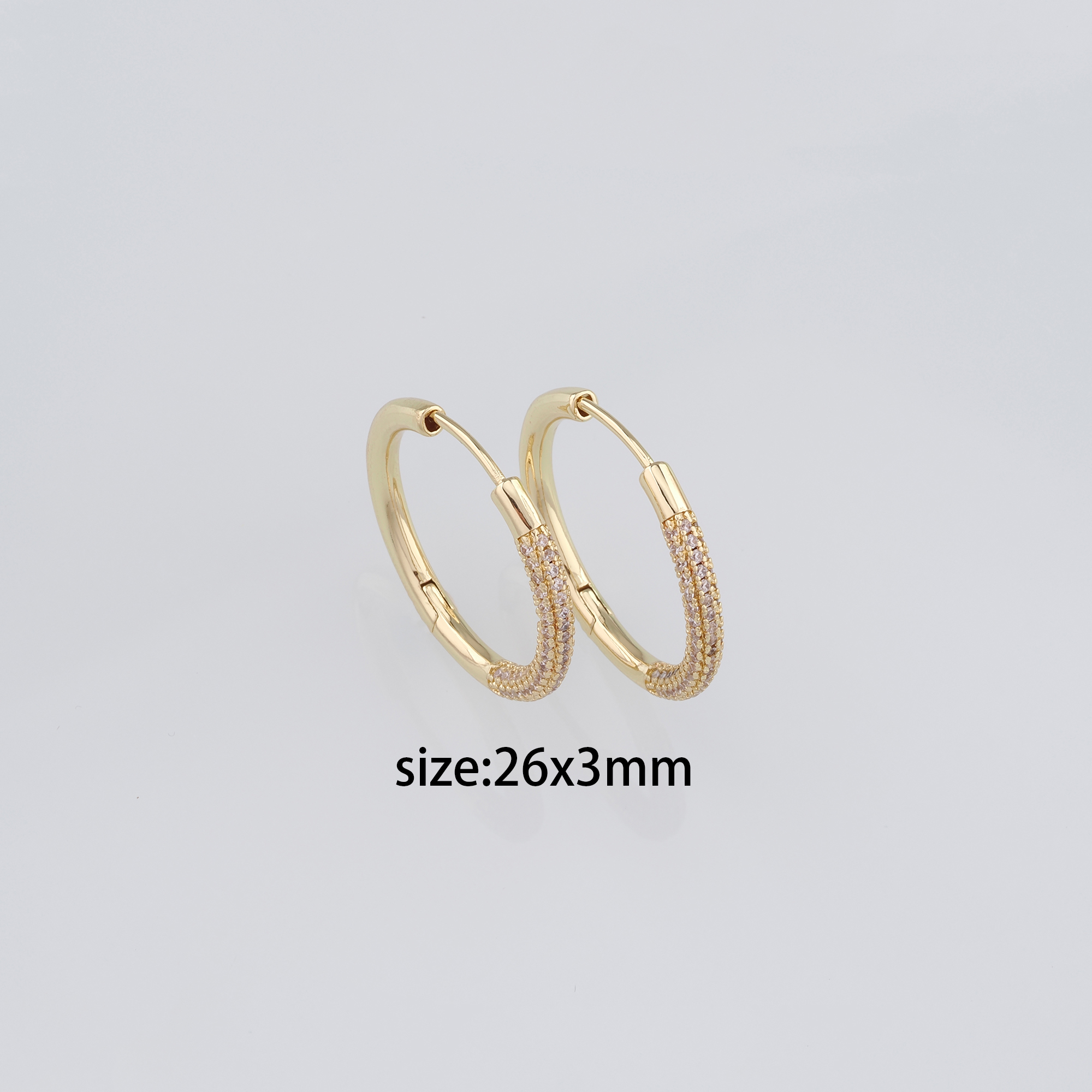 18K Gold Filled Round CZ Hoop Earrings,Dainty Zirconia Earrings,Gold Hoops,Dainty CZ Hoops Huggie