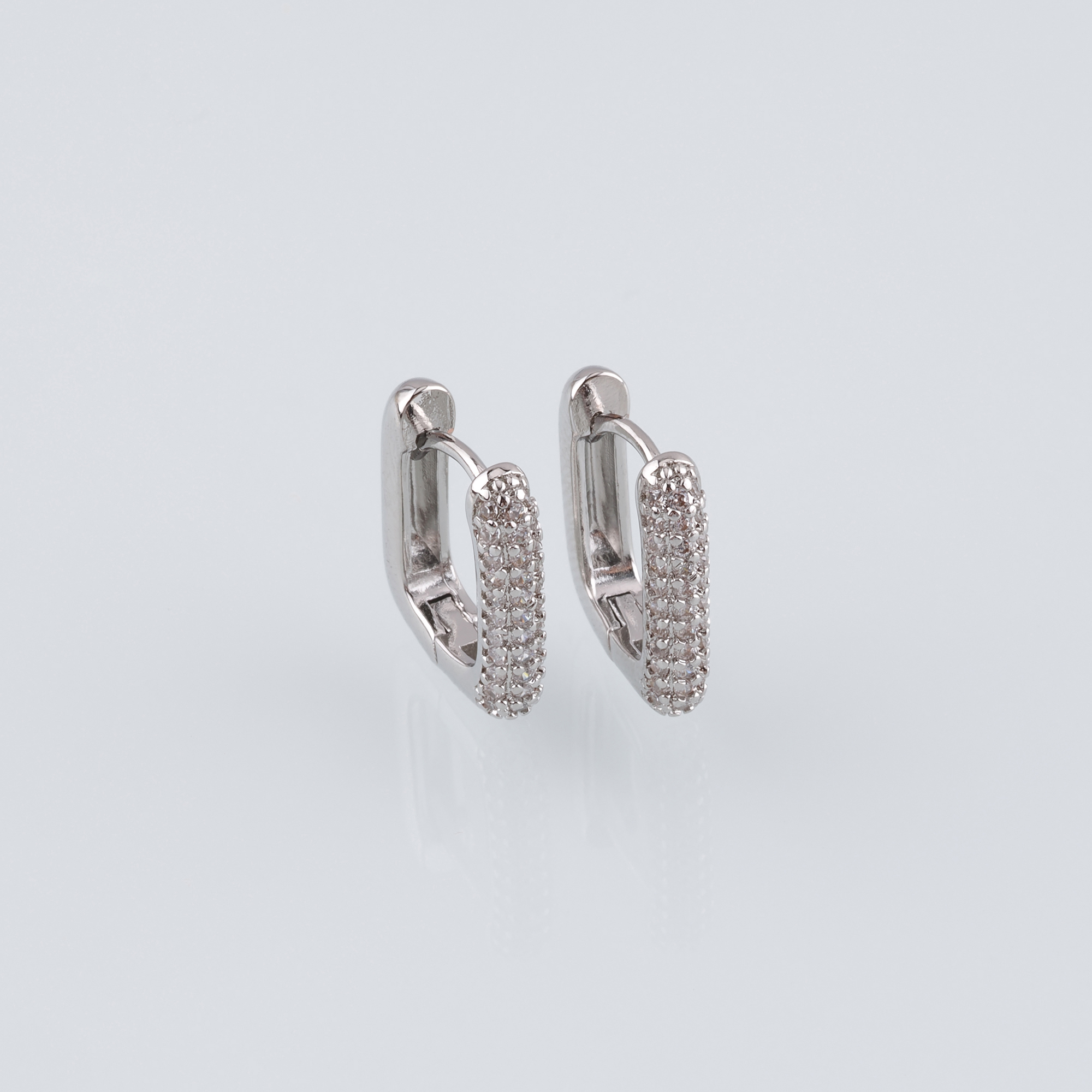 18K Gold Filled Rectangle Hoop Earring,Minimalist Earrings,CZ Hoop Earrings,Huggie Earrings,Gift for Her