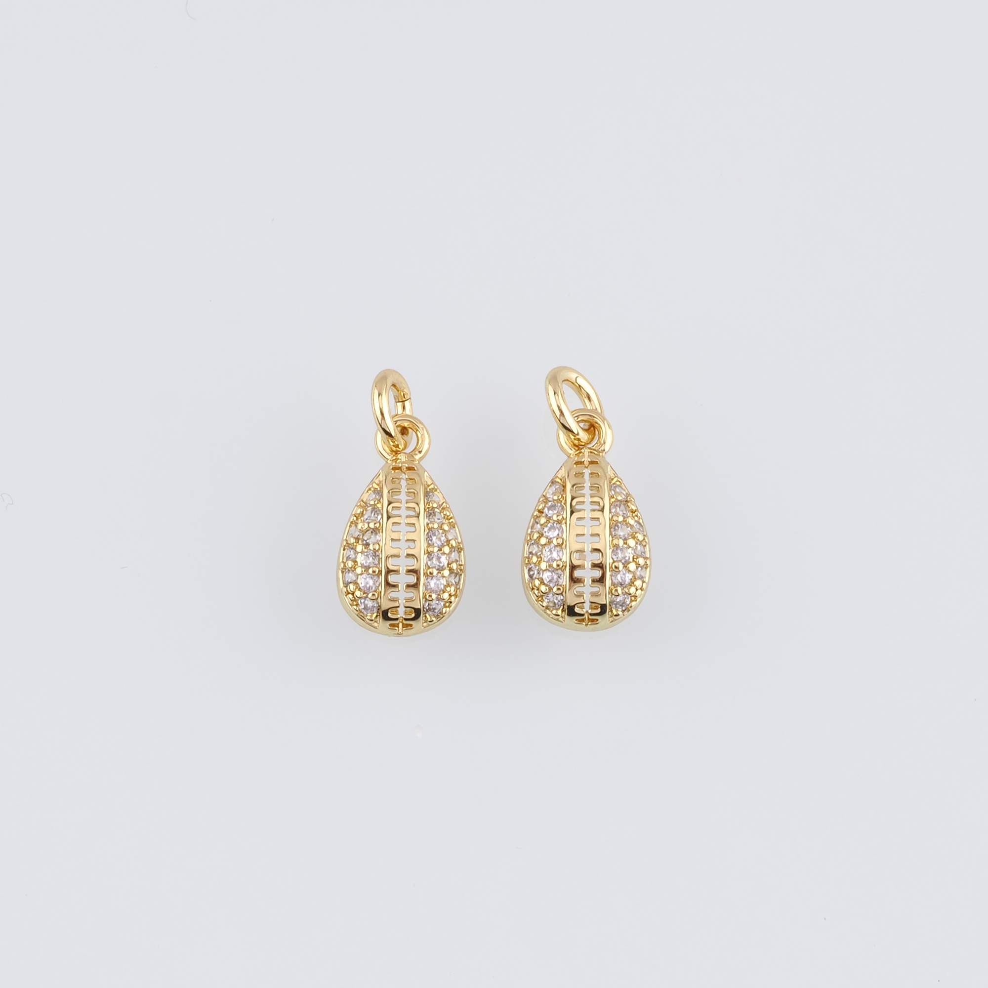 18K Gold Filled Cowrie Shell Pendant,Shell Charm Earrings Necklace for DIY Jewelry Making Supply