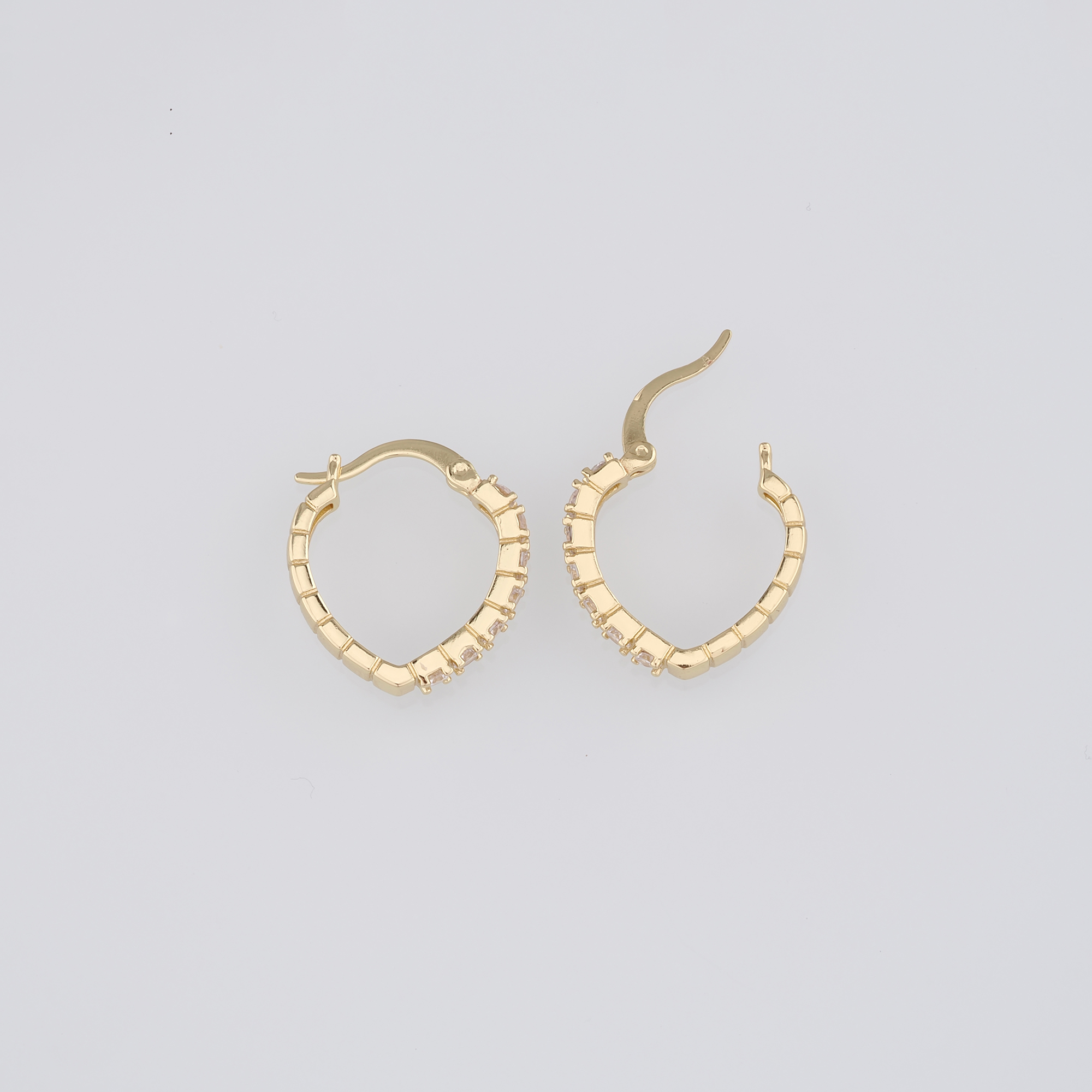 18K Gold Filled Thin CZ Hoop Earrings,Dainty Zirconia Earrings,Gold Hoops,Dainty CZ Hoops Huggie