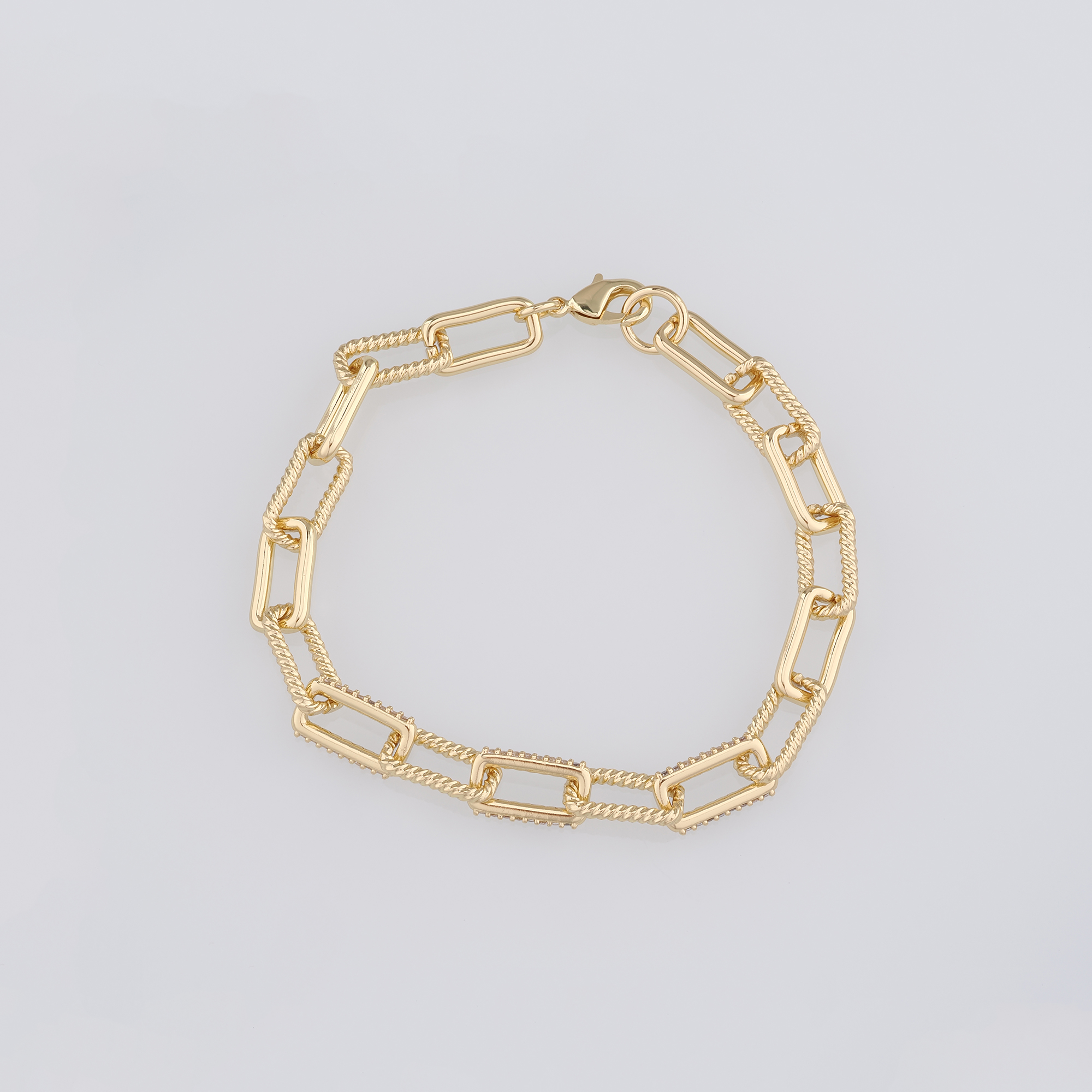 18K Gold Filled Paper Clip Link Chain Bracelet,Rectangle Chain,Gold Chain Bracelet,Ladies Bracelet,Gift For Her
