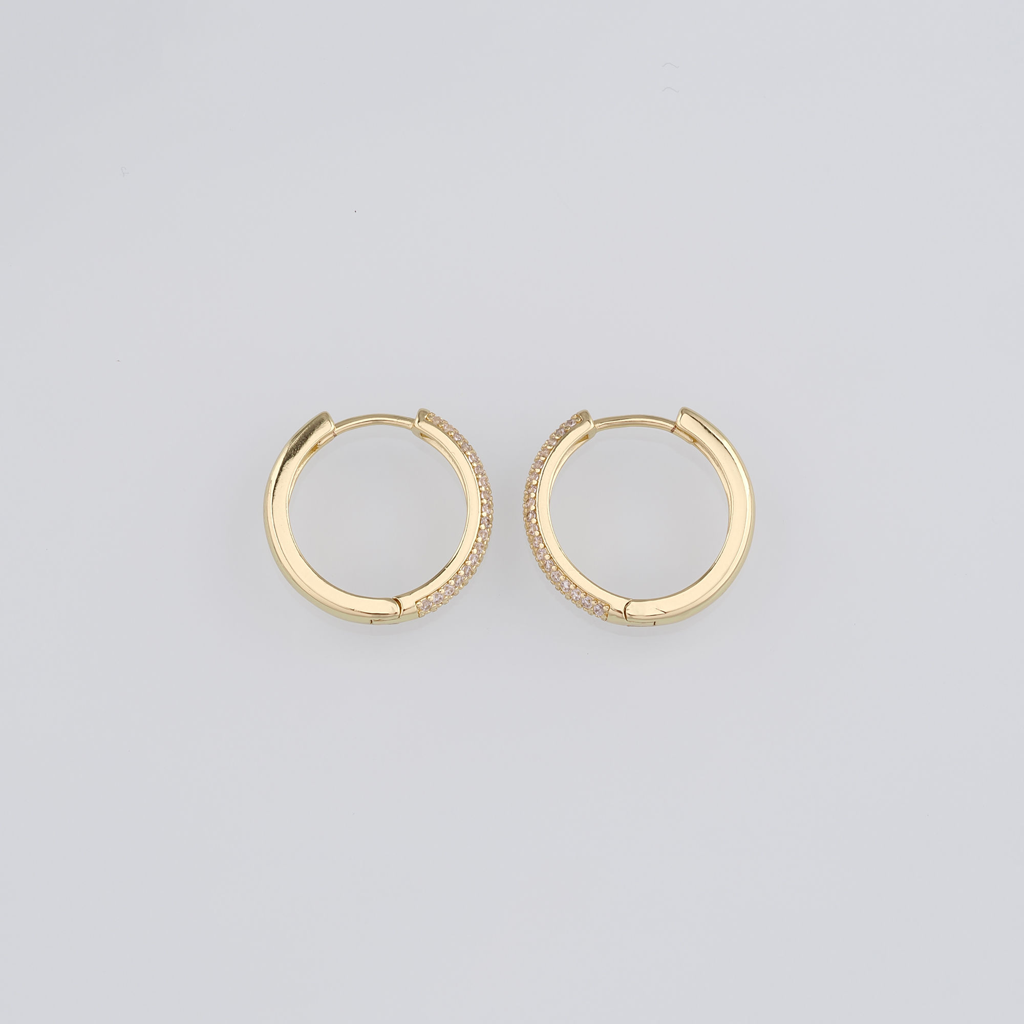 18K Gold Filled Round CZ Hoop Earrings,Dainty Zirconia Earrings,Gold Hoops,Dainty CZ Hoops Huggie