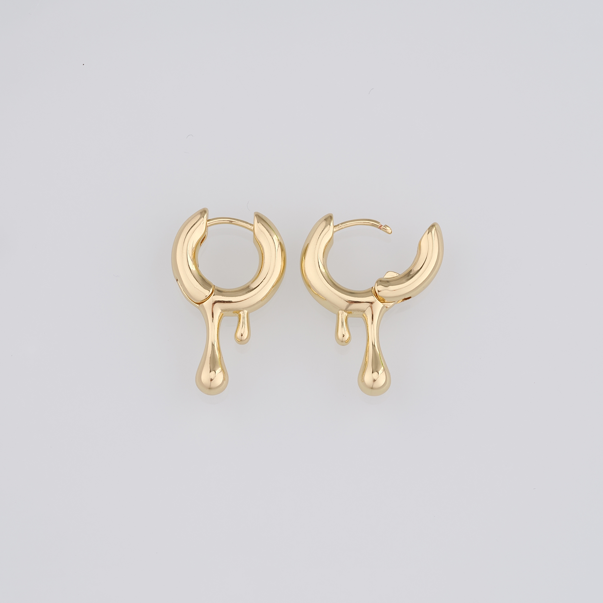 18K Gold Filled Irregular Hoops Earrings,Water Drop Hoops,Teardrop Earrings,Gold Huggies Hoop Earrings,Minimalist Earrings