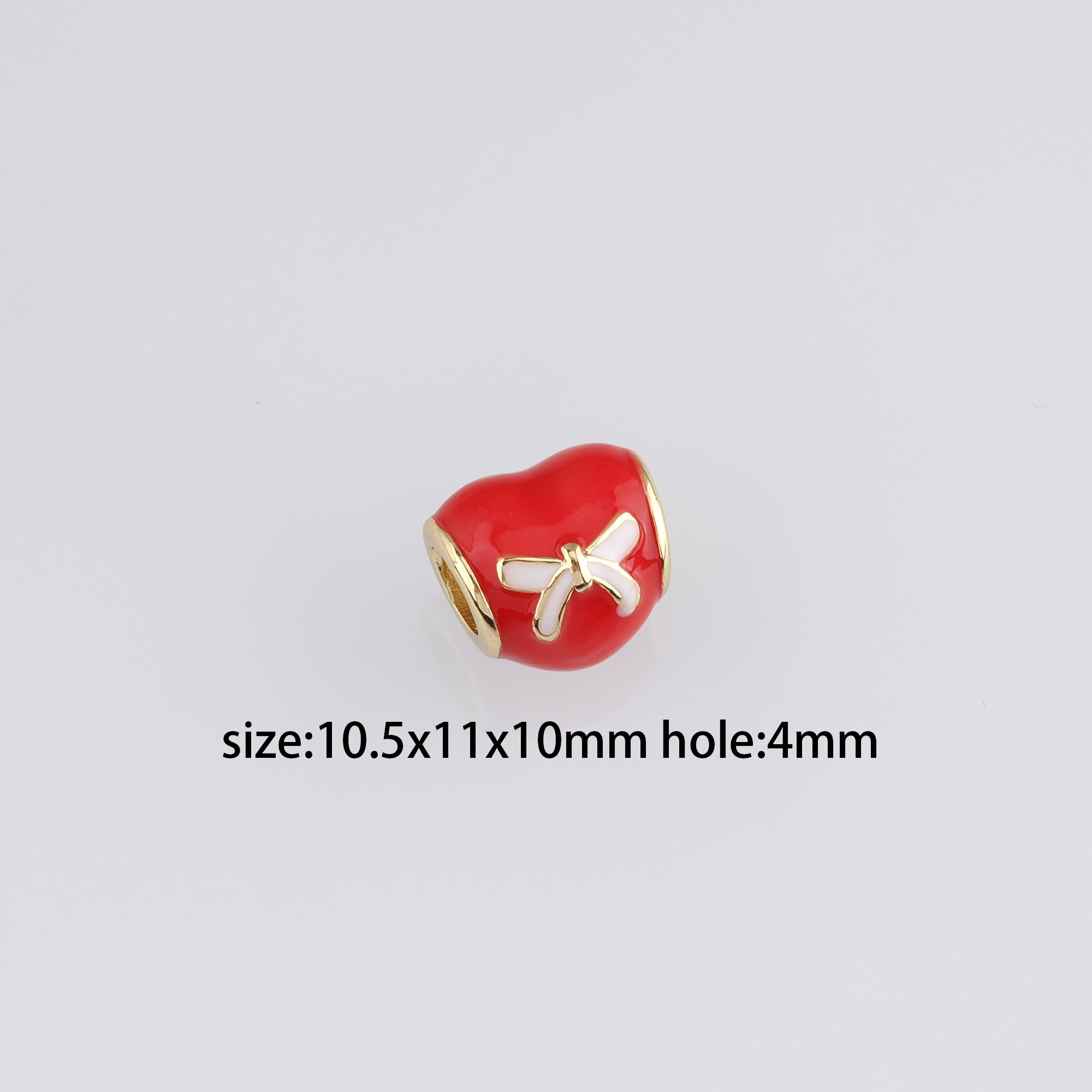 18K Gold Filled Bow Spacer Bead,Enamel Bow Beads,DIY Jewelry Making Supply