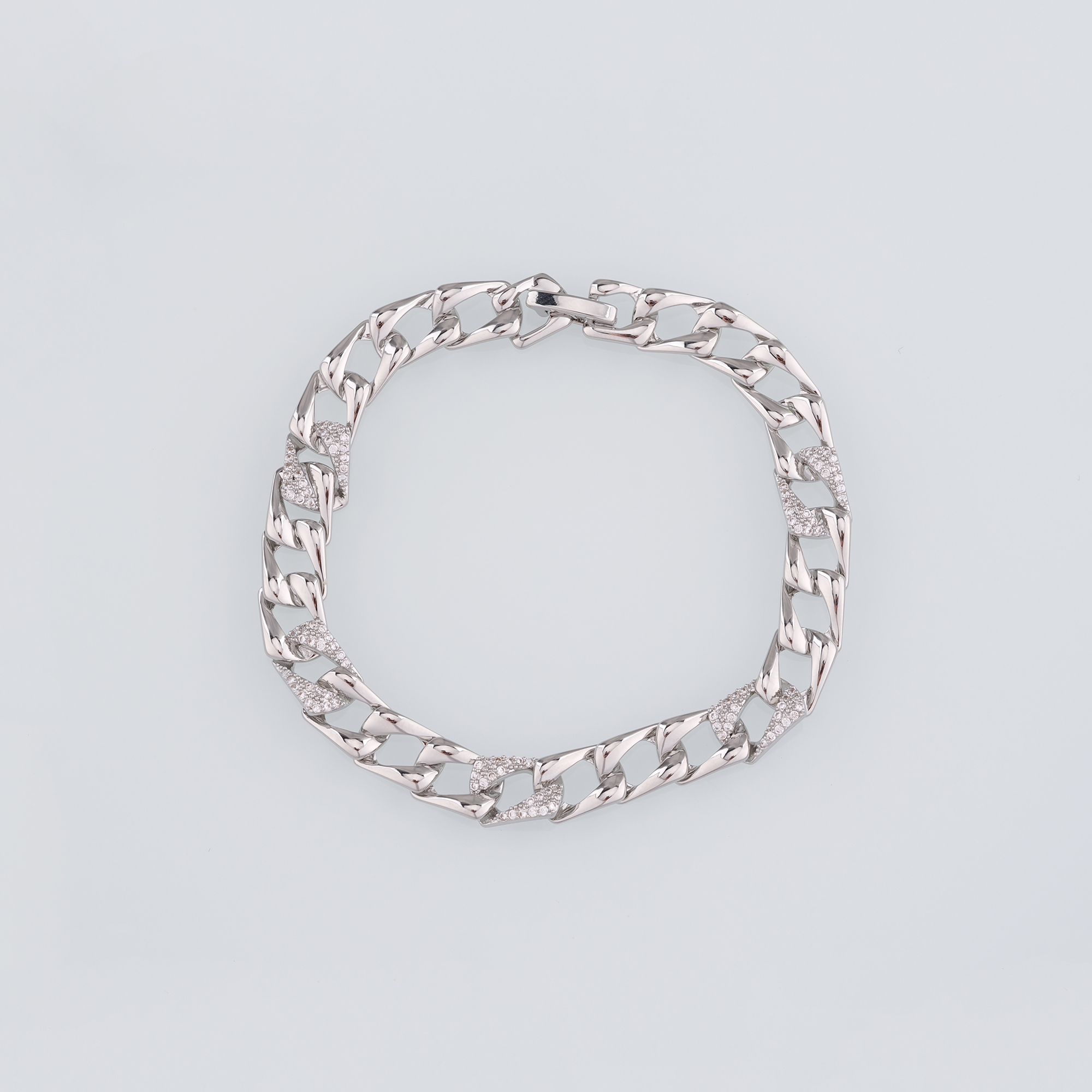 18K Gold Filled Square Link Chain Bracelet,Gold Chain Bracelet,CZ Chain Bracelet,Gift for Her