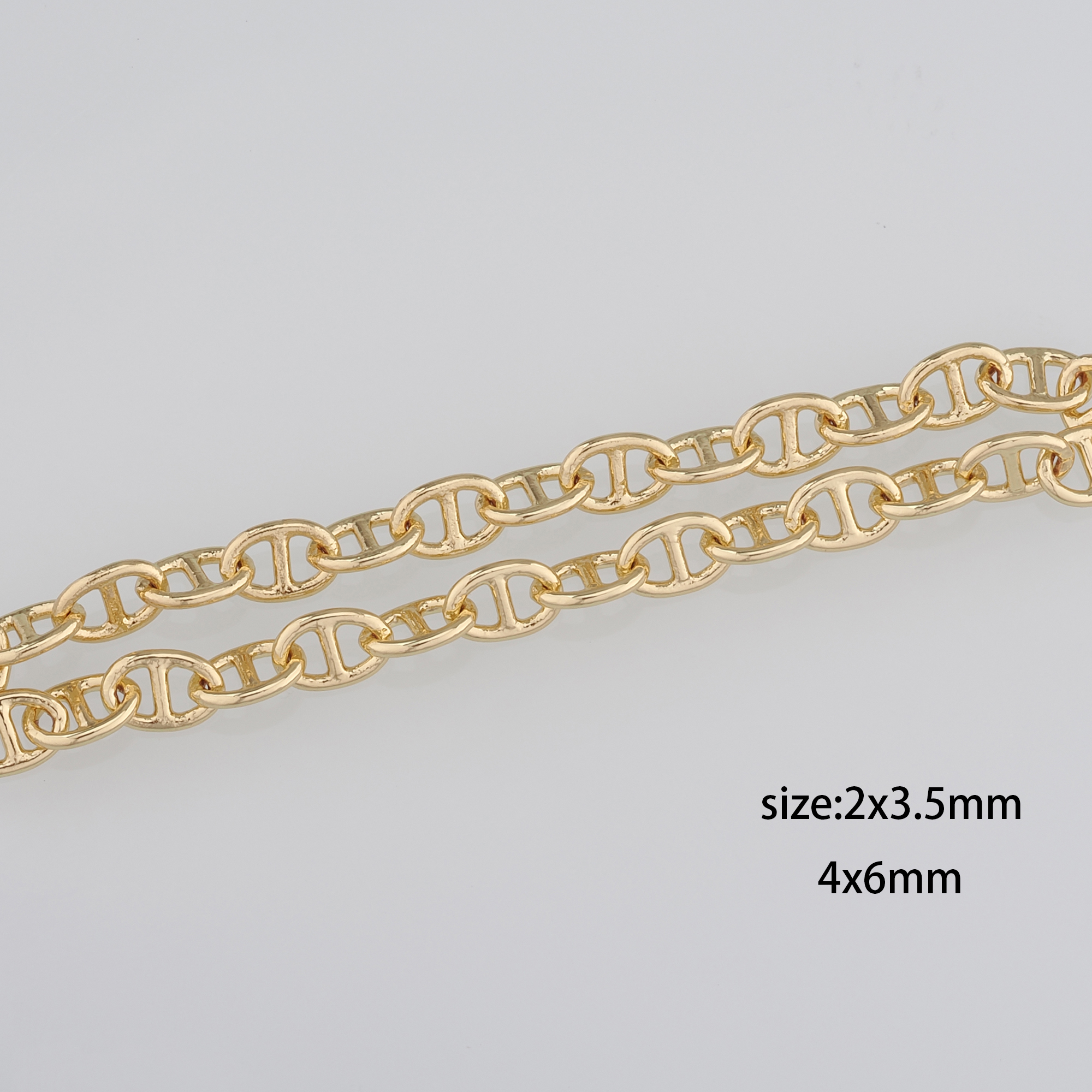 18K Gold Filled Anchor Chain Necklace,Dainty Anchor Link Chain Necklace for Women DIY Jewelry Making Supply