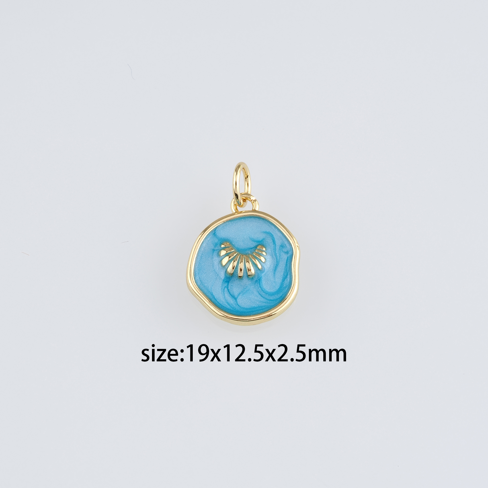 18K Gold Filled Bread Pendant,Enamel Croissant Charm Earrings Necklace for DIY Jewelry Making Supply