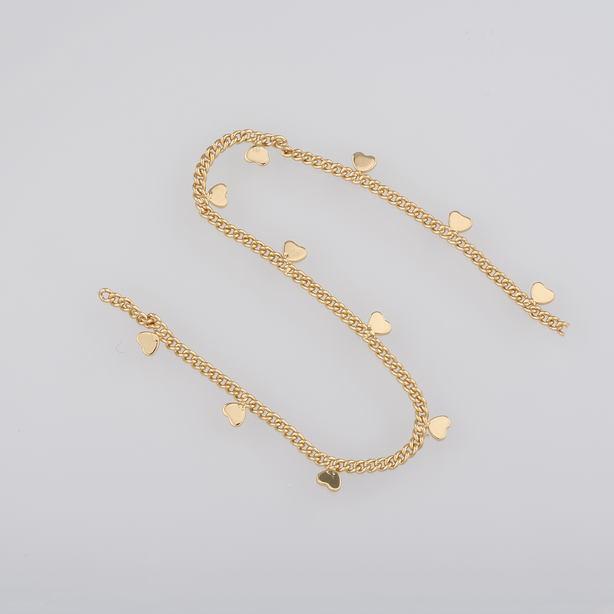 18K Gold Filled Heart Chain Necklace,Dainty Thin Link Chain,Gold Heart Chain Necklace for Women DIY Jewelry Making Supply