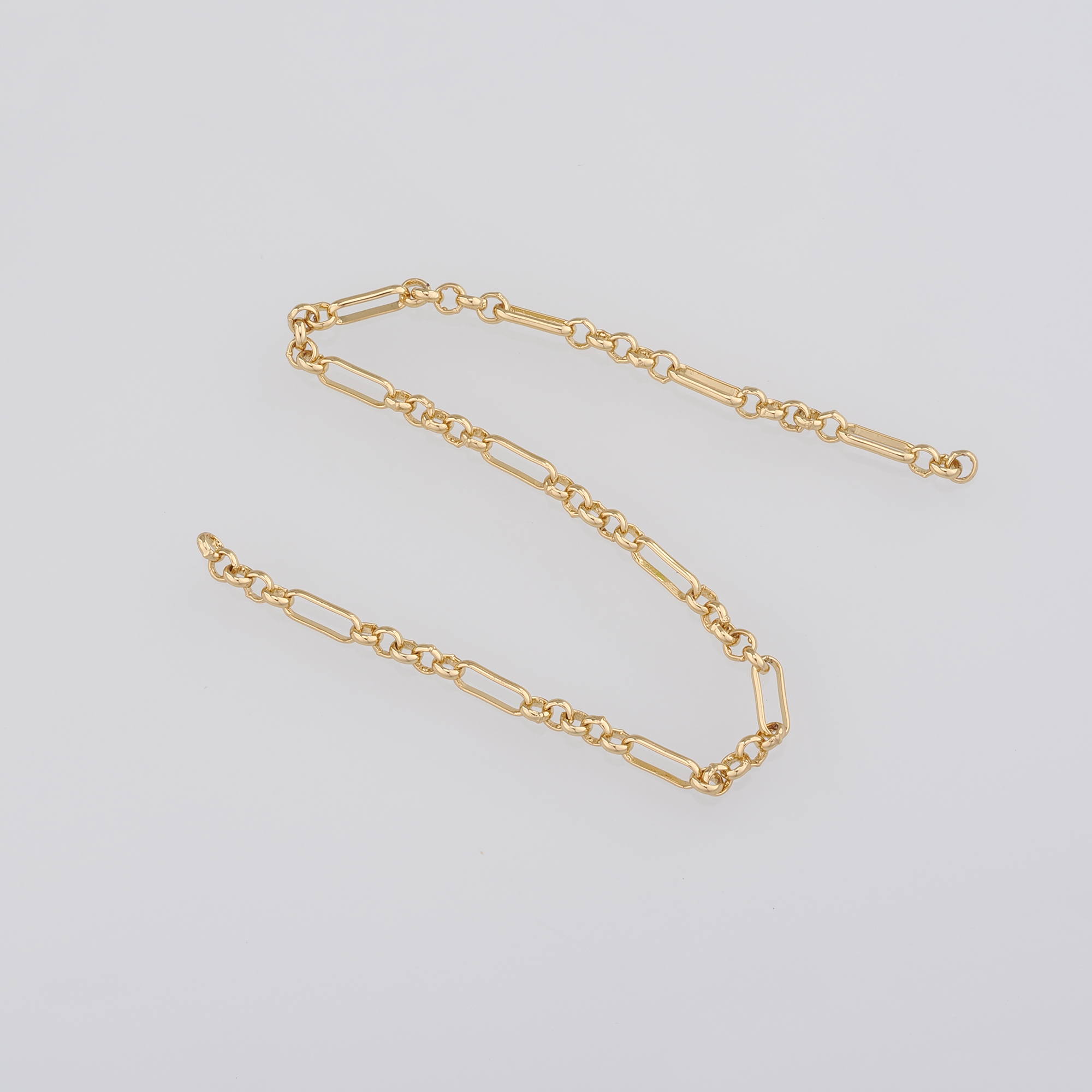 18K Gold Filled Oval Chain Necklace,Dainty Thin Link Chain,Gold Oval Chain Necklace for Women DIY Jewelry Making Supply