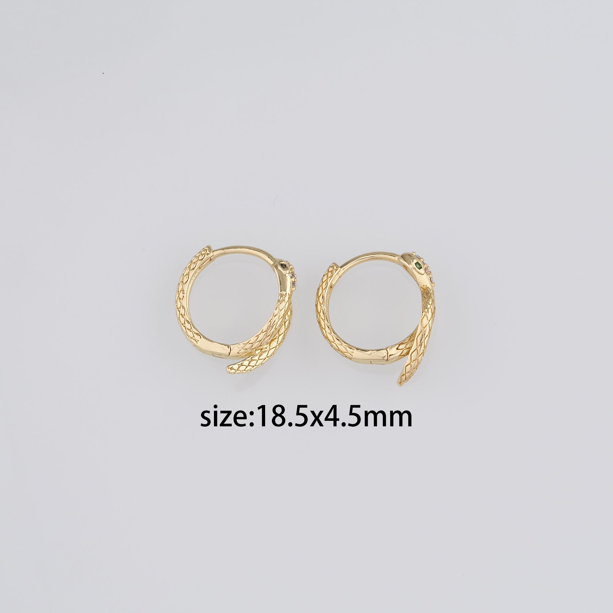 18K Gold Filled Snake Earrings,CZ Hoops,Dainty Snake Hoops,Minimalist Earrings,Gold Hoops