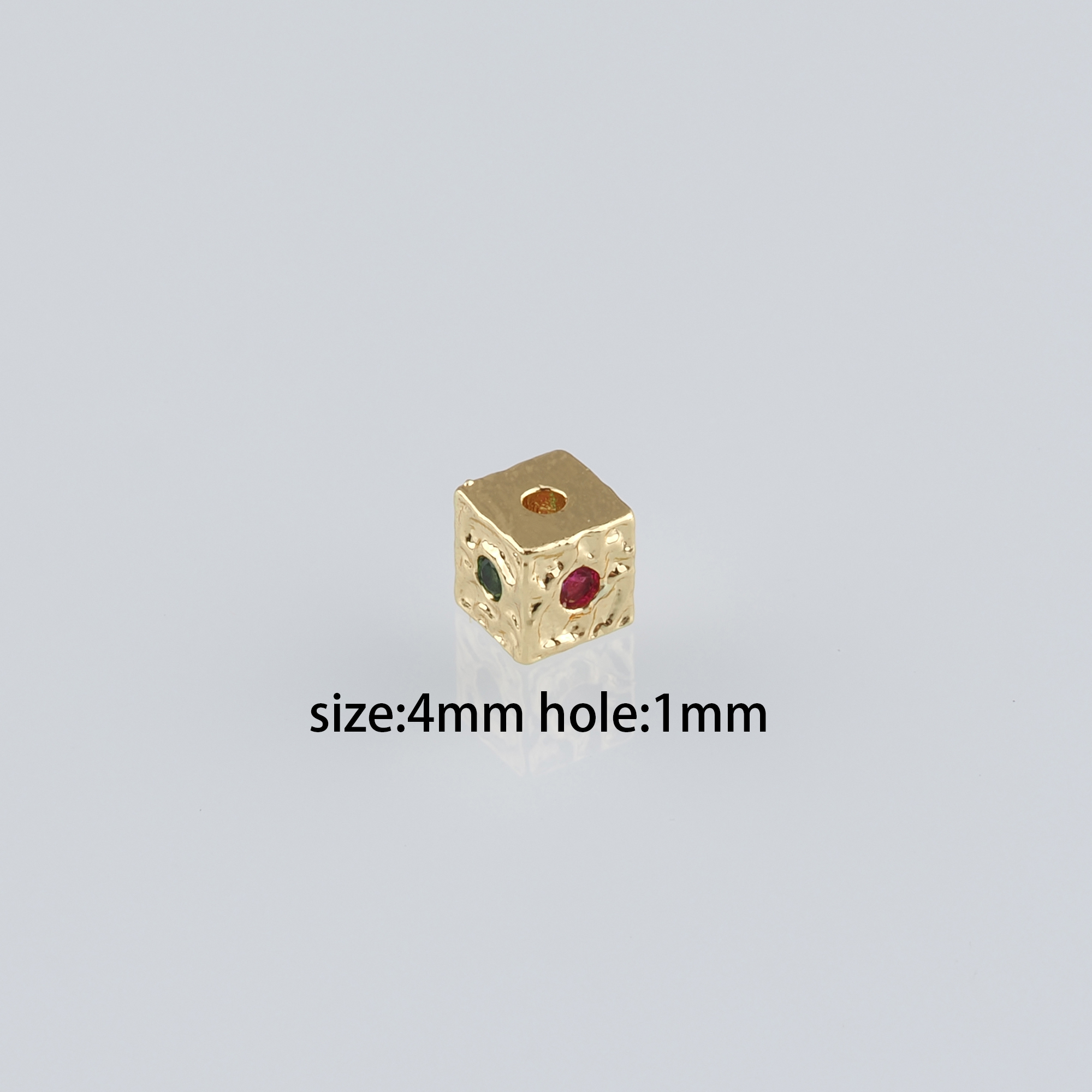 18K Gold Filled Square Spacer Beads,CZ Micro Pave Cube Bead,Dainty Bead for Bracelet Jewelry Necklace Making Supply