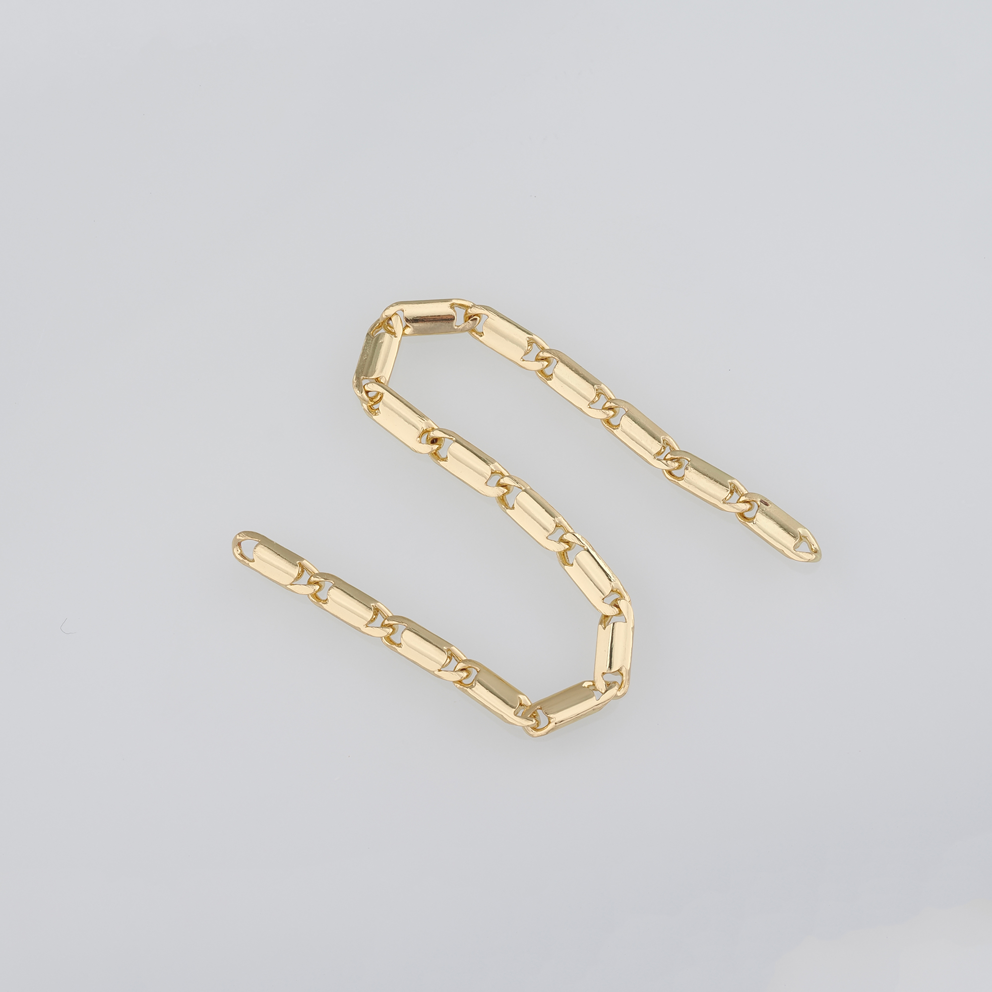 18K Gold Filled Rectangle Chain Necklace,Minimalist Link Chain,Gold Rectangle Chain Necklace for Women DIY Jewelry Making Supply