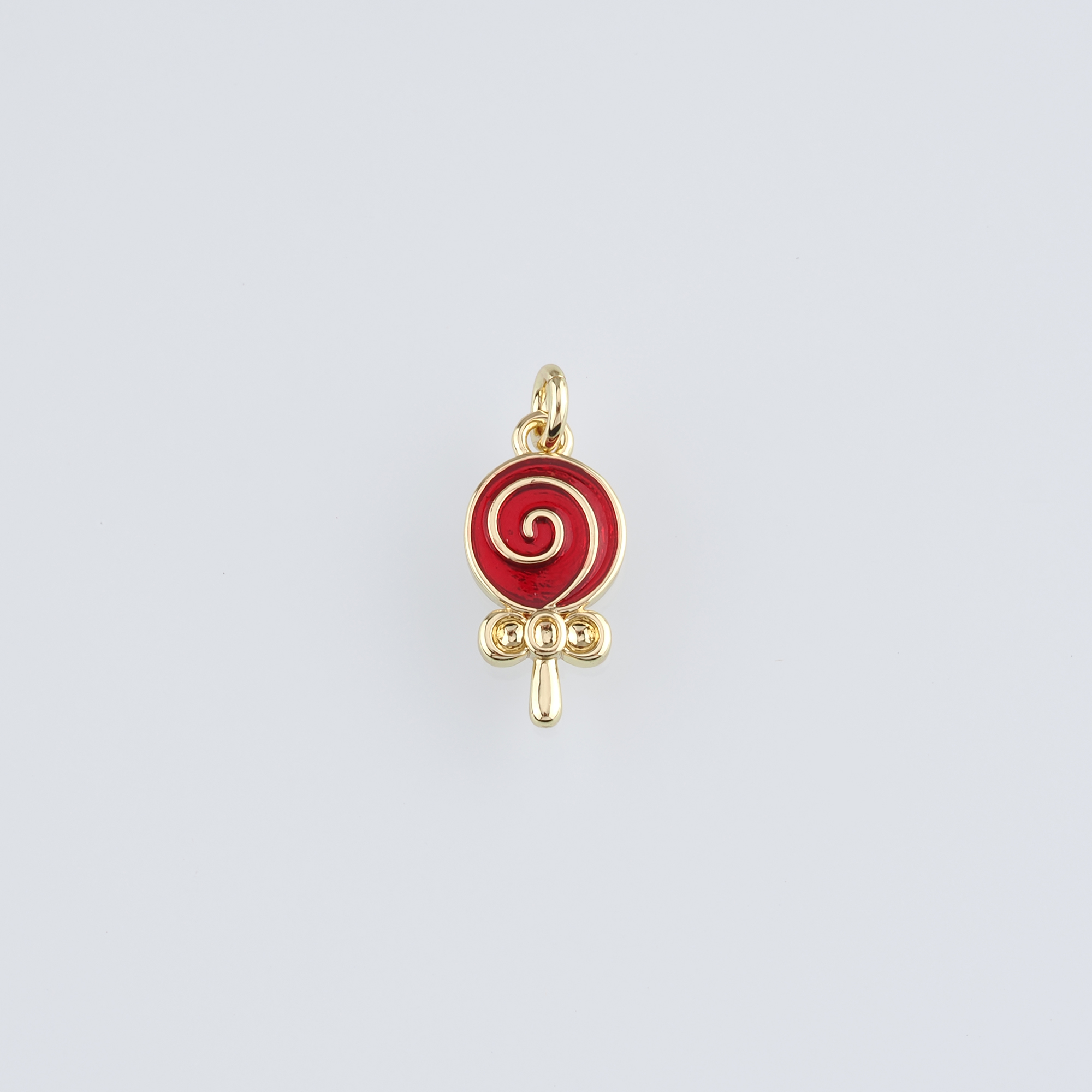 18K Gold Filled Lollipop Pendant,Enamel Lollipop Charm Earrings Necklace for DIY Jewelry Making Supply