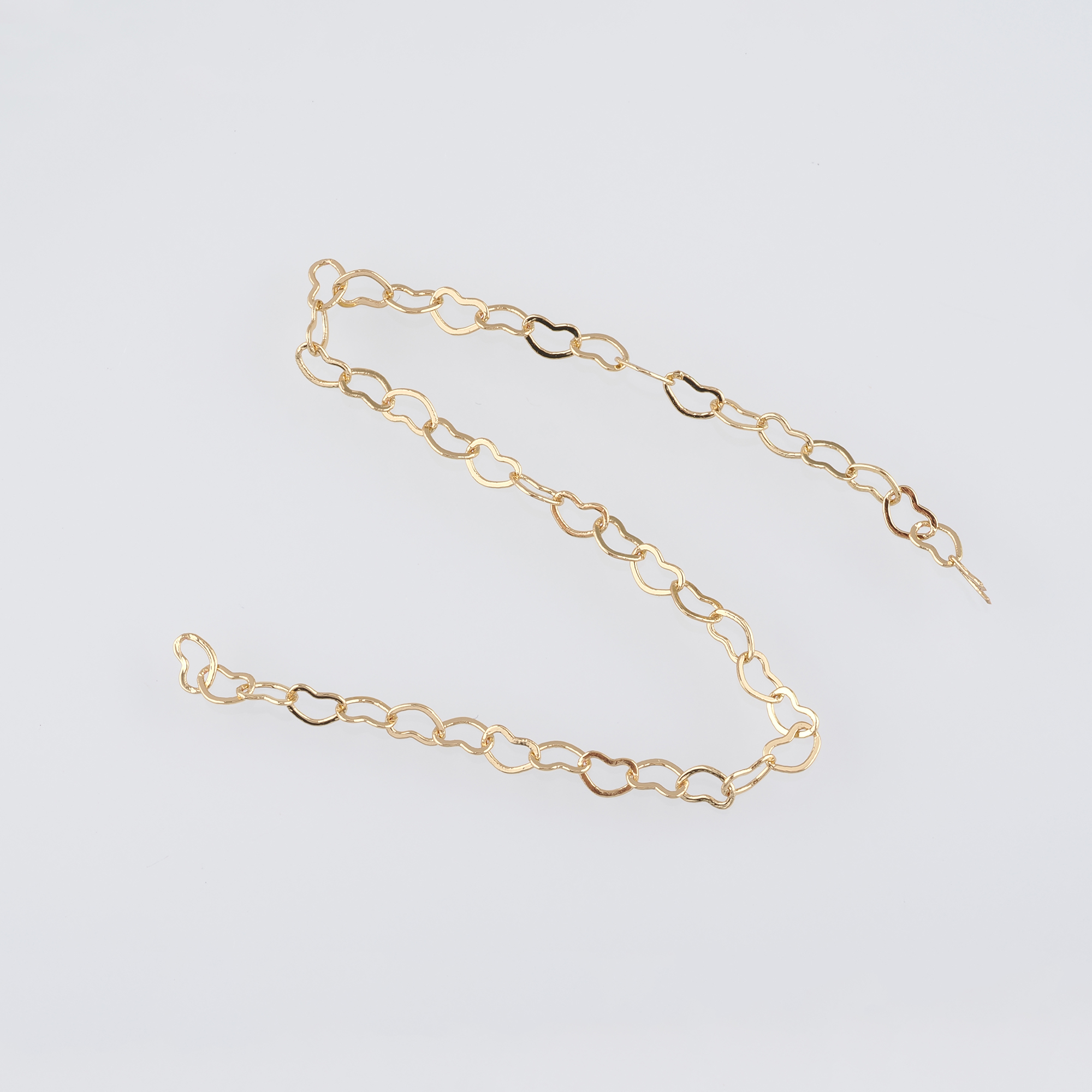 18K Gold Filled Heart Chain Necklace,Dainty Thin Link Chain,Gold Heart Chain Necklace for Women DIY Jewelry Making Supply