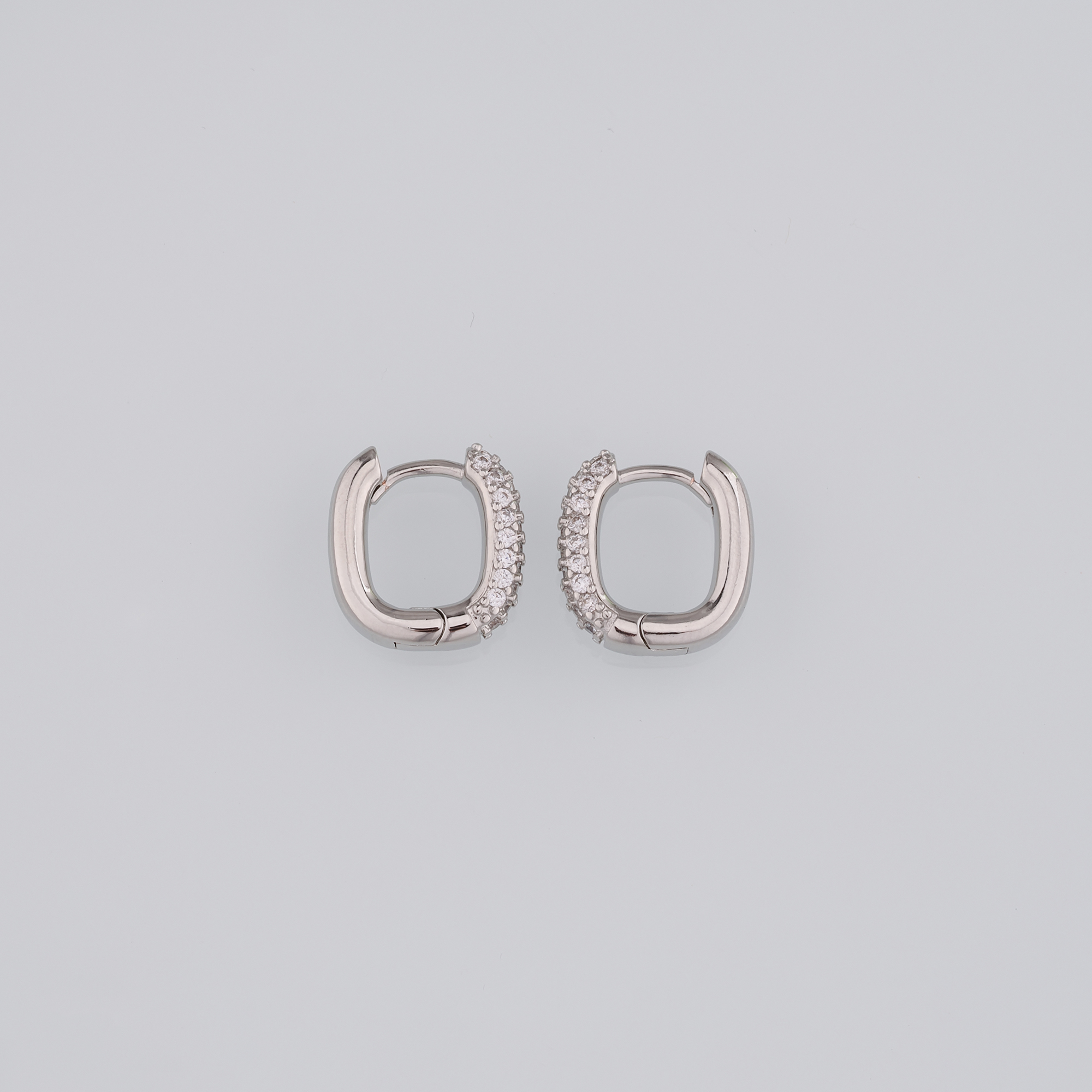 18K Gold Filled Rectangle Hoop Earring,Minimalist Earrings,CZ Hoop Earrings,Huggie Earrings,Gift for Her