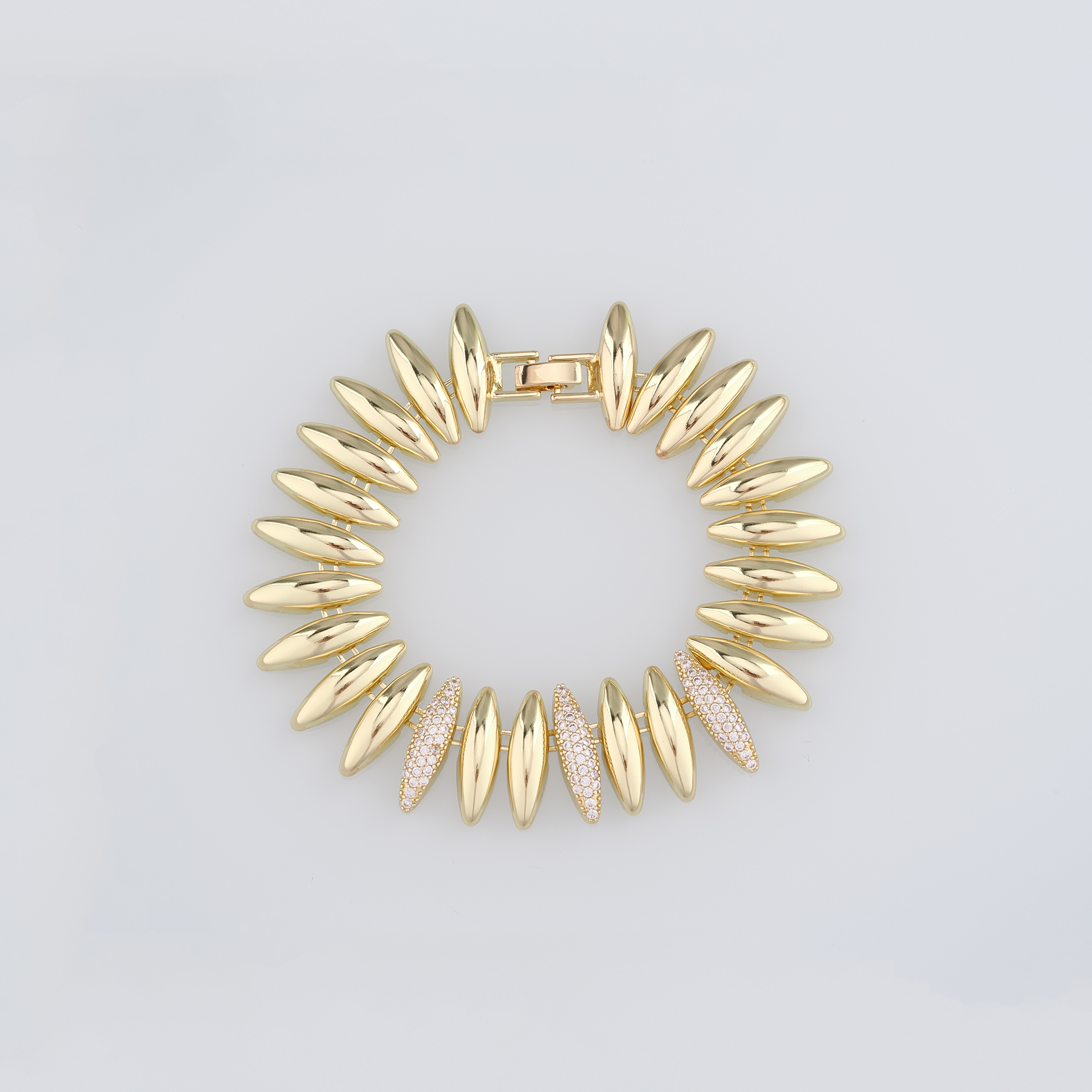 18K Gold Filled CZ Link Chain Bracelet,Gold Chain Bracelet,Oval Chain Bracelet,Gift for Her