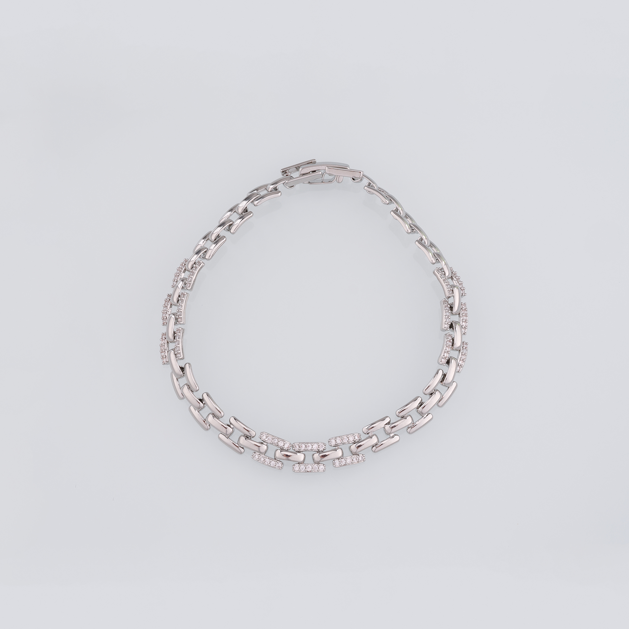 18K Gold Filled Mesh Link Chain Bracelet,Gold Chain Bracelet,CZ Chain Bracelet,Gift for Her