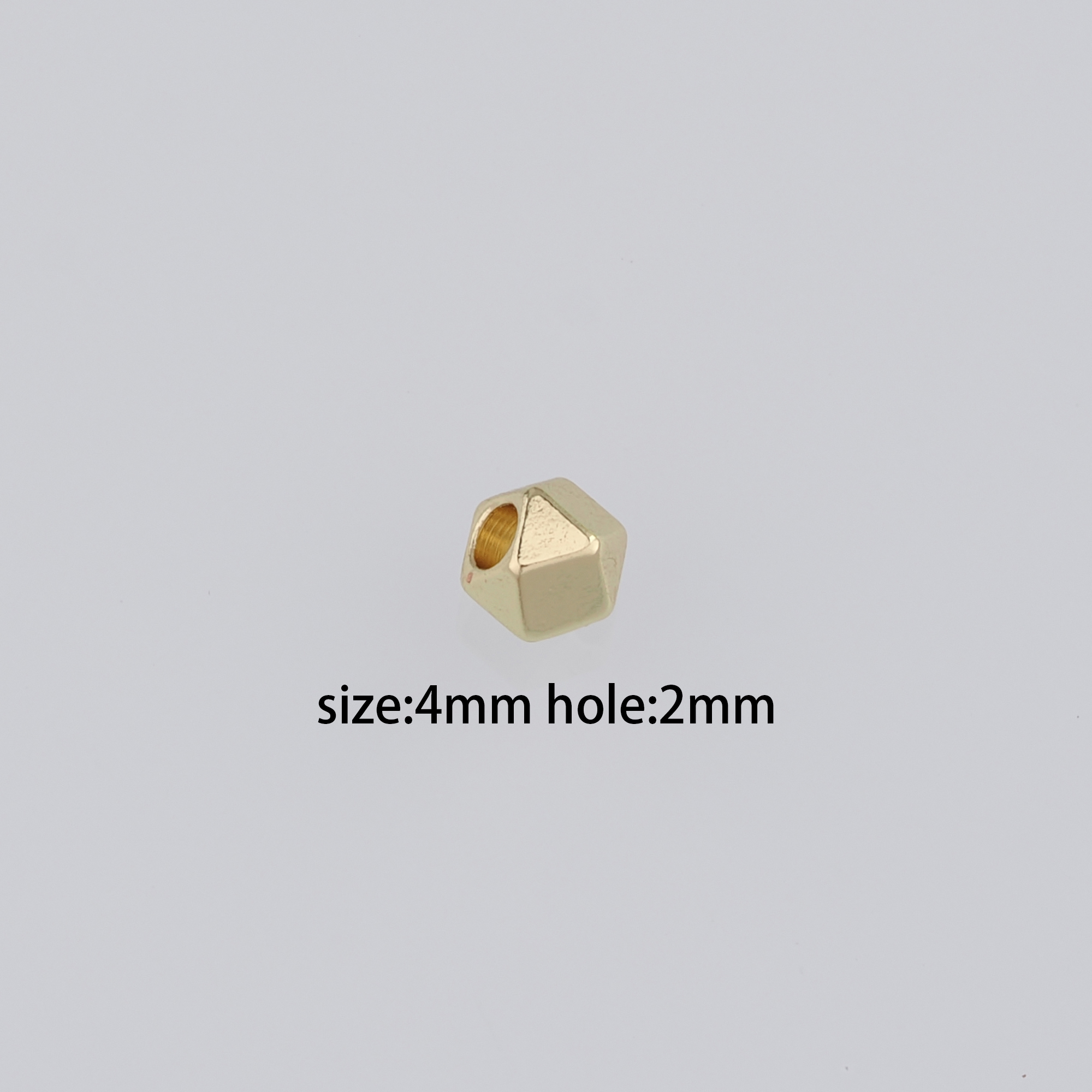 5pcs 18K Gold Filled Hexagon Spacer Beads,Dainty Hexagon Spacer Beads,DIY Jewelry Making Supply