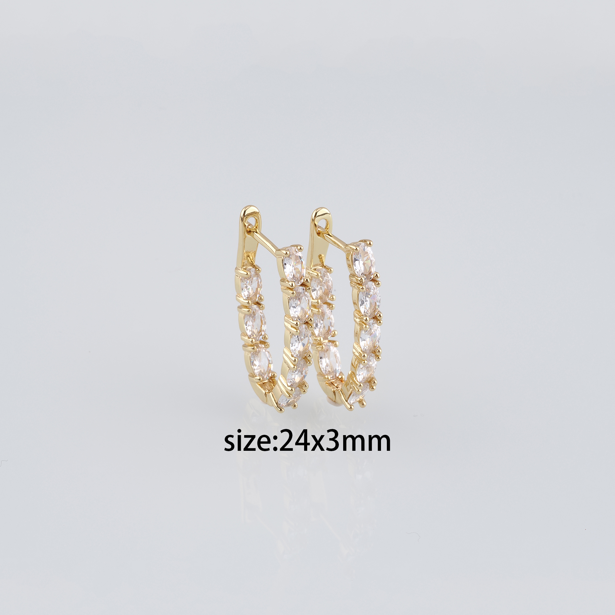 18K Gold Filled Oval Hoop Earrings,Minimalist Hoops,Gold Hoops,Dainty CZ Hoops Huggie,Gift for Her